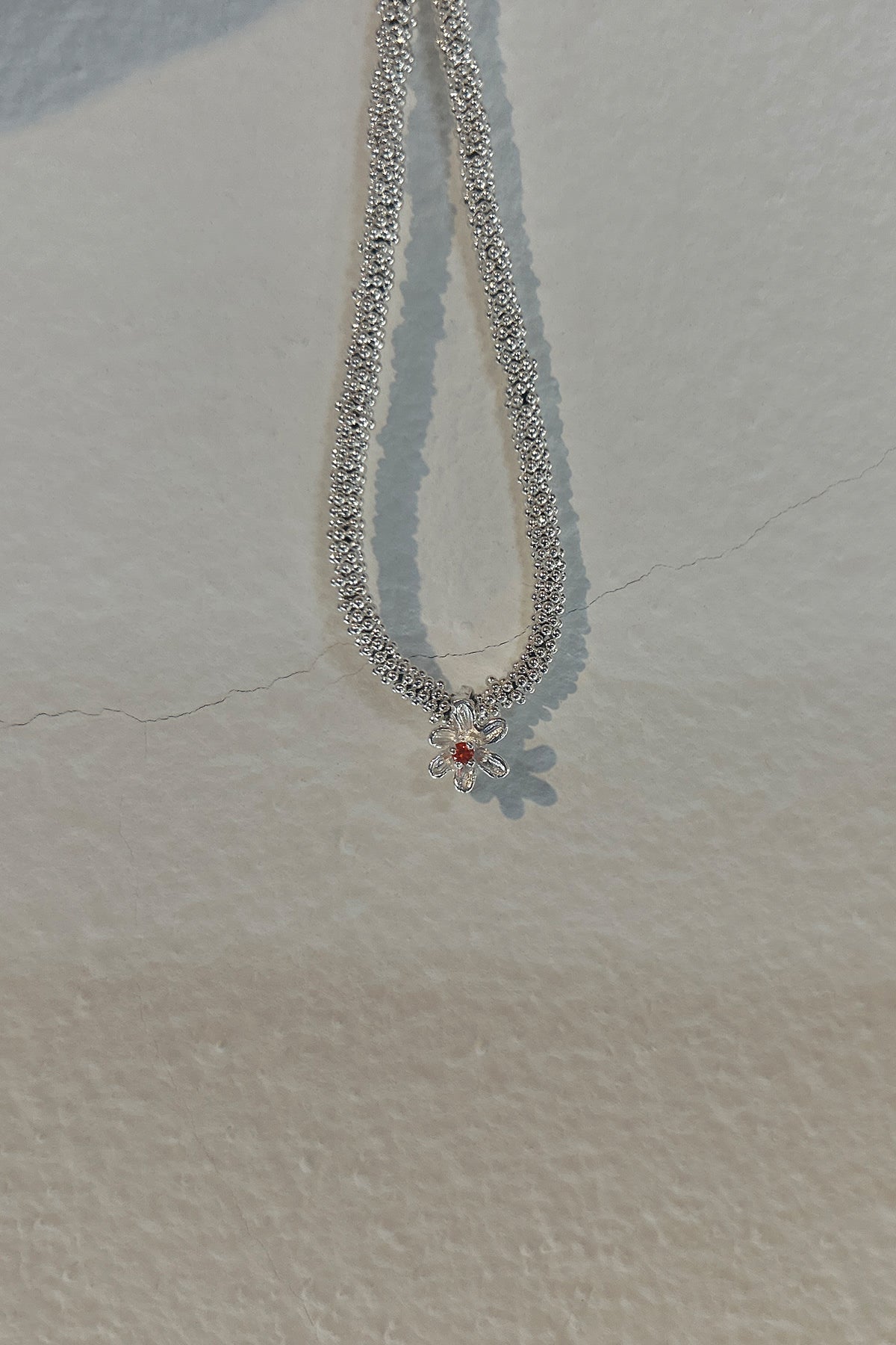 India Flower Bracelet - Nafsu I Silver w/ orange stone Silver w/ orange stone 3 - Rabens Saloner