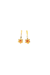 Stem Flower Stud - Nafsu I Gold w/ orange stone 5 - Rabens Saloner