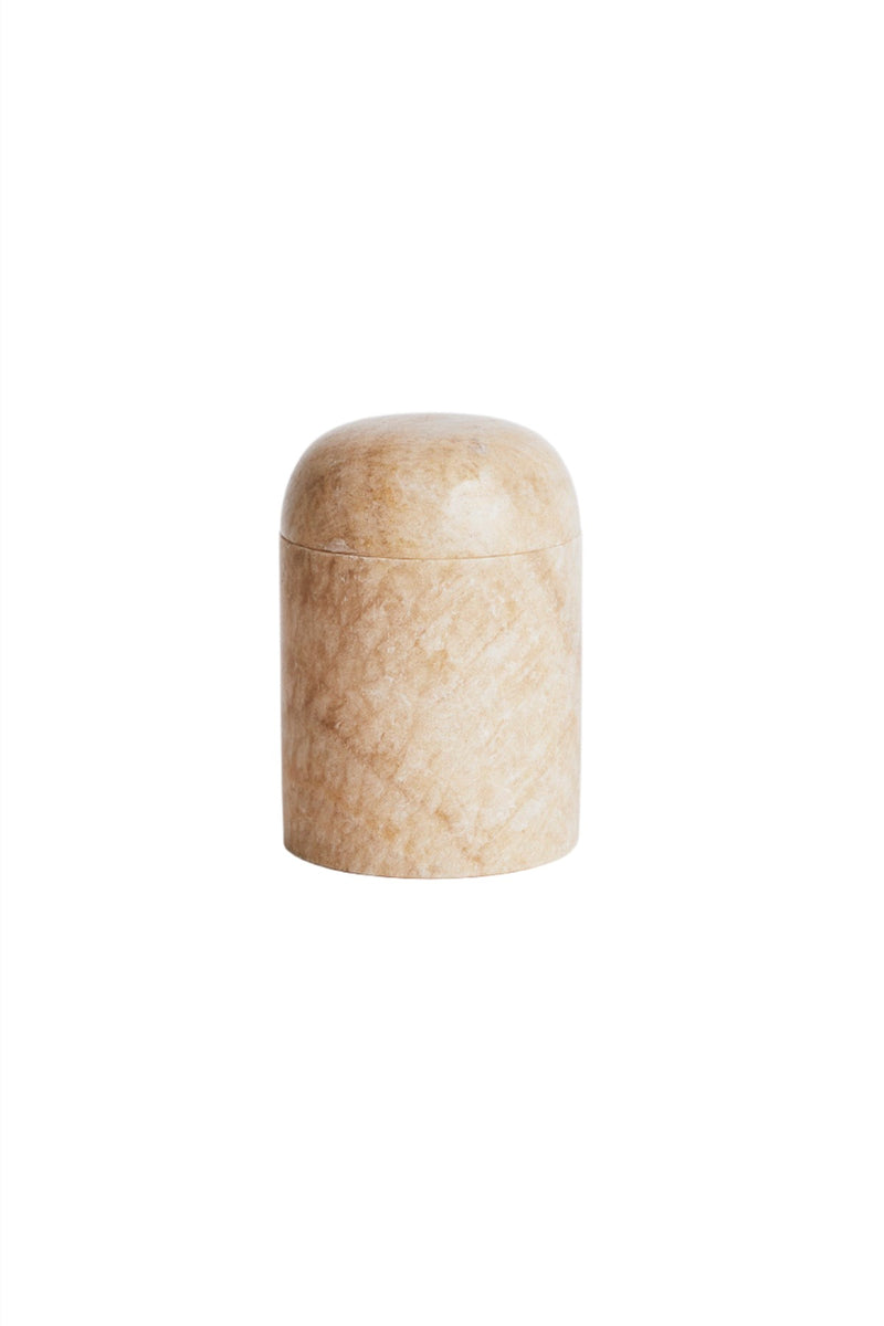 Small Marble Jar with Lid - 13x8,5 cm I Champagne Champagne H: 13 cm Ø: 8,5 1 - Rabens Saloner