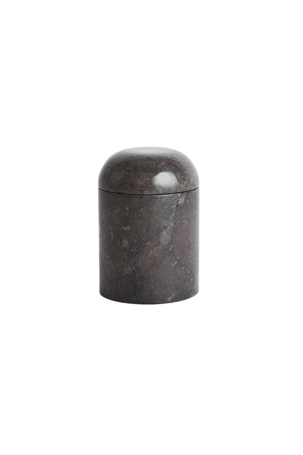 Small marble jar with lid - 13x8,5 cm I Dark grey Dark Grey H: 13 cm Ø: 8,5  1 - Rabens Saloner