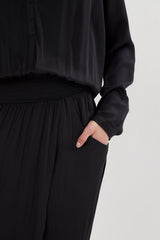 Vera - Solid wrap over dress L/S I Black 4 - Rabens Saloner