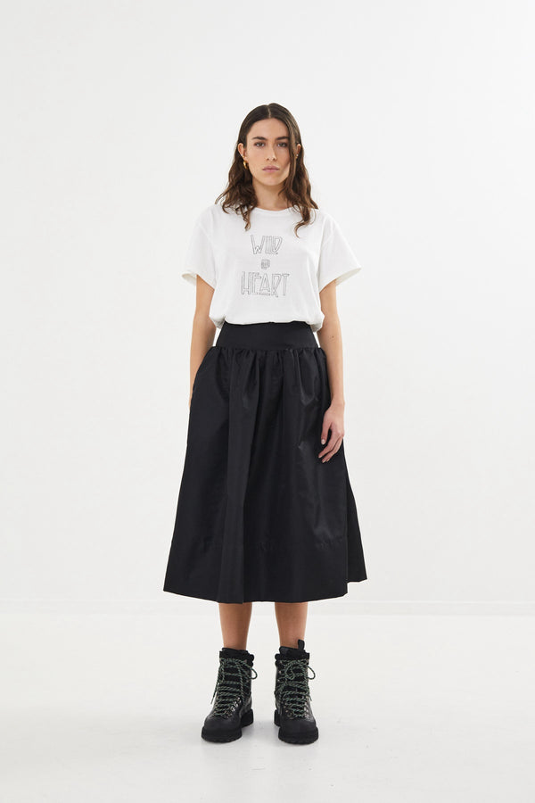 Silke - Nylon full skirt I Black    1 - Rabens Saloner