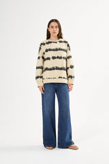 Natalia - Vista print sweatshirt I Oyster combo    1 - Rabens Saloner