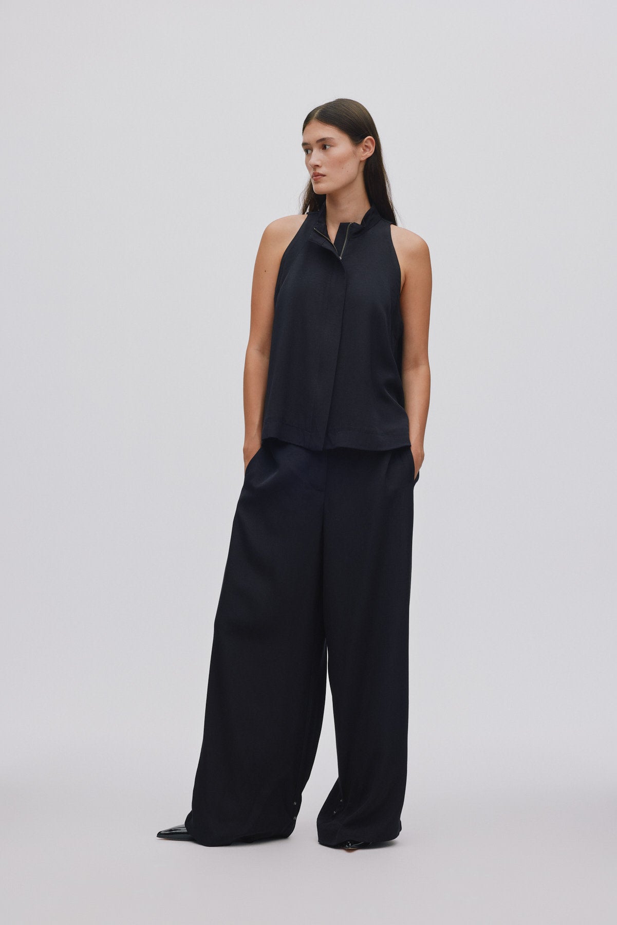 Grossgrain halter top - Kaley I Black 1 - Rabens Saloner