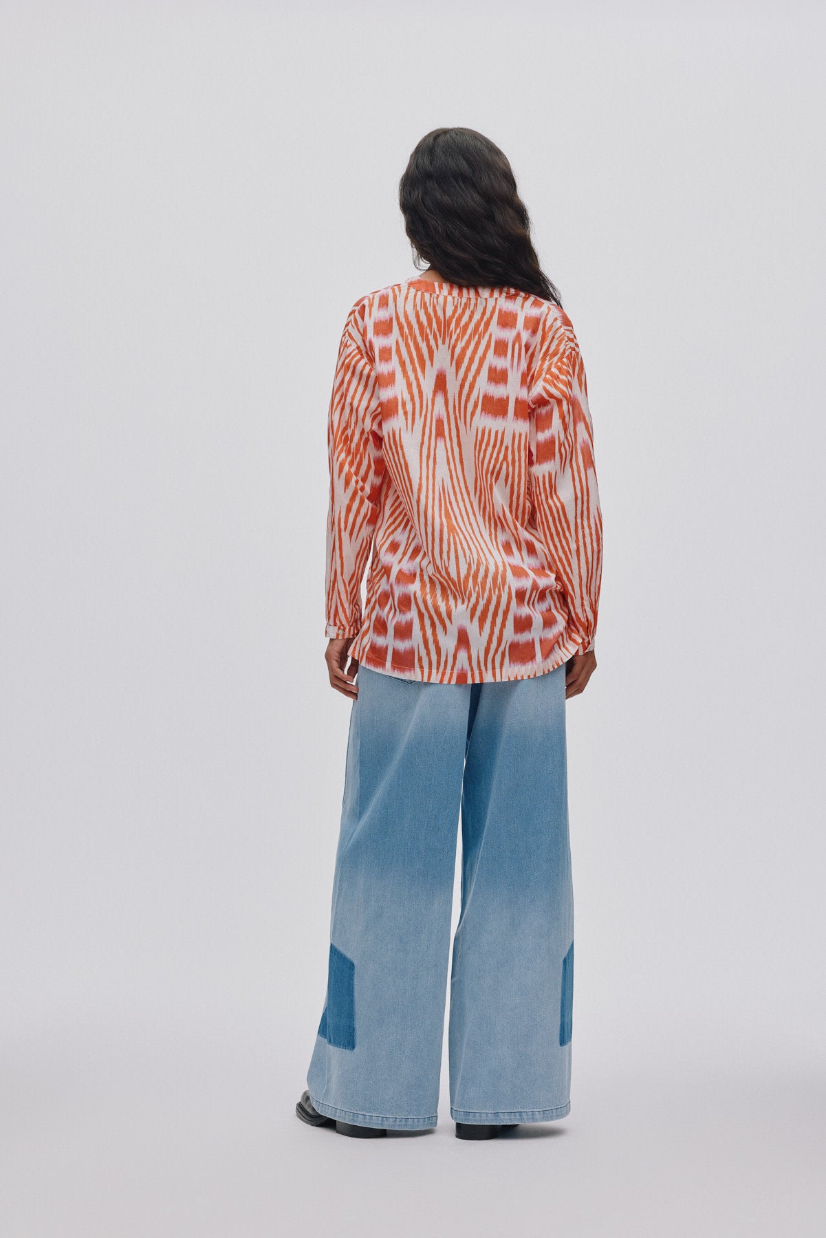 Lane - Light denim wide leg pants I Light washed denim 7 - Rabens Saloner