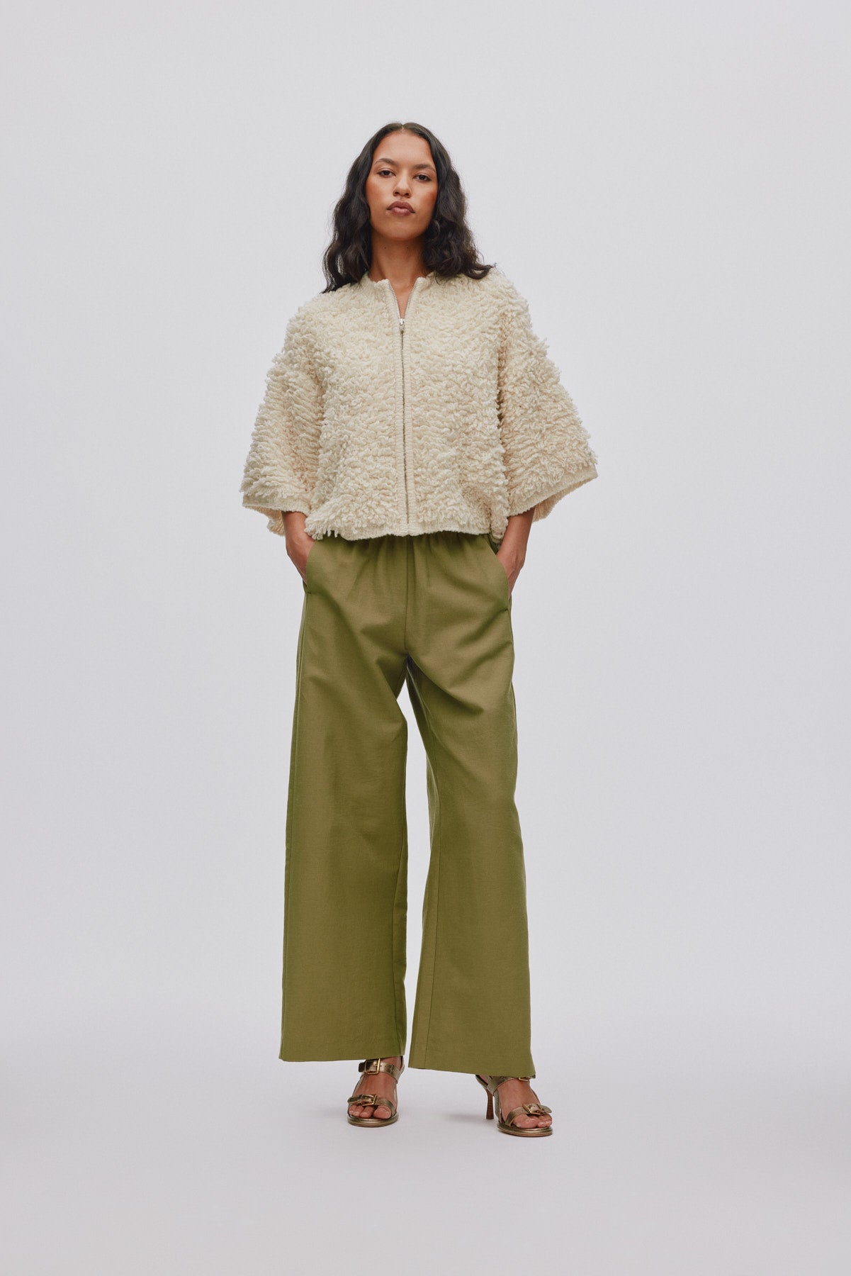 Alice - Shaggy lam knit cardigan I Off white 2 - Rabens Saloner