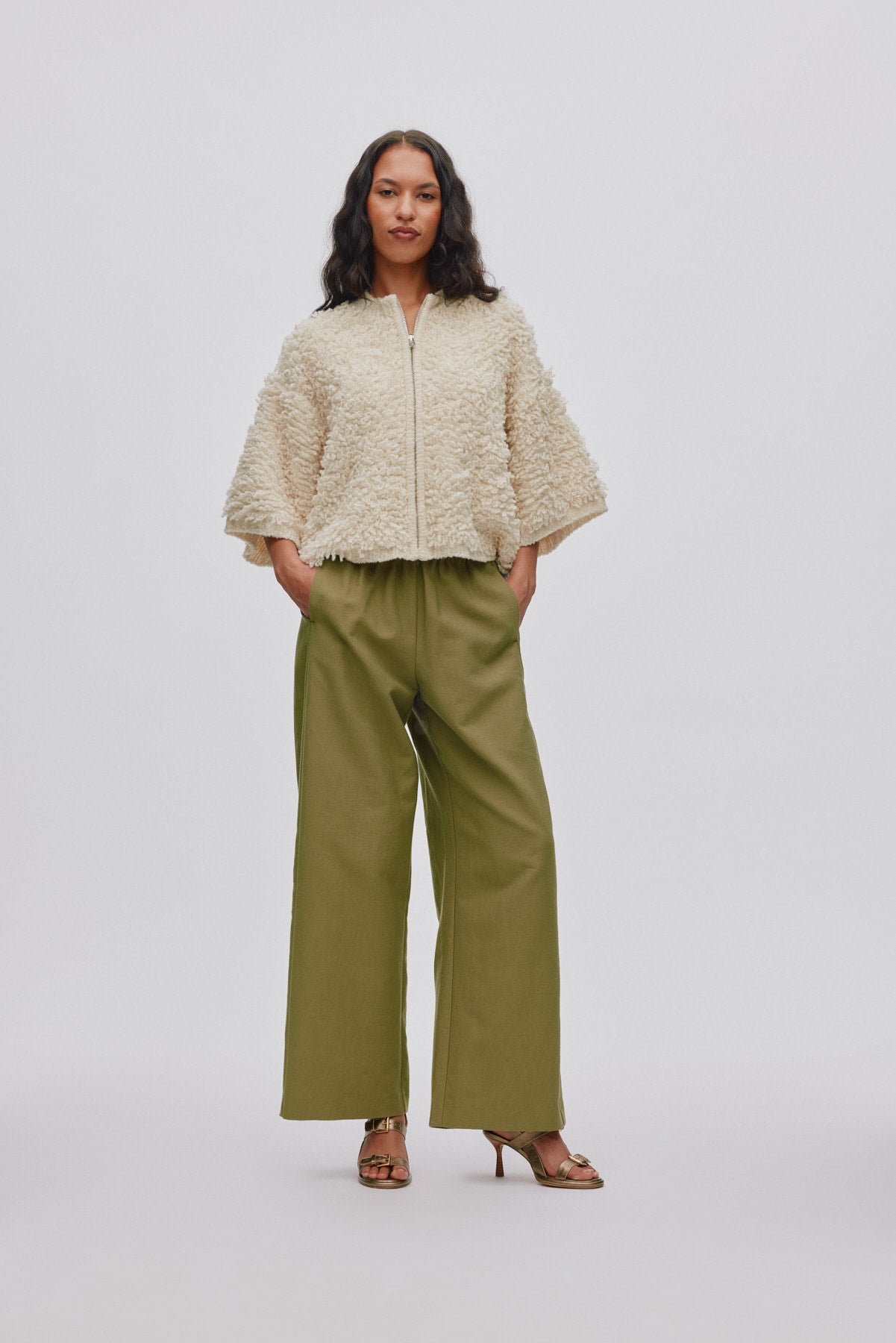 Alice - Shaggy lam knit cardigan I Off white 3 - Rabens Saloner