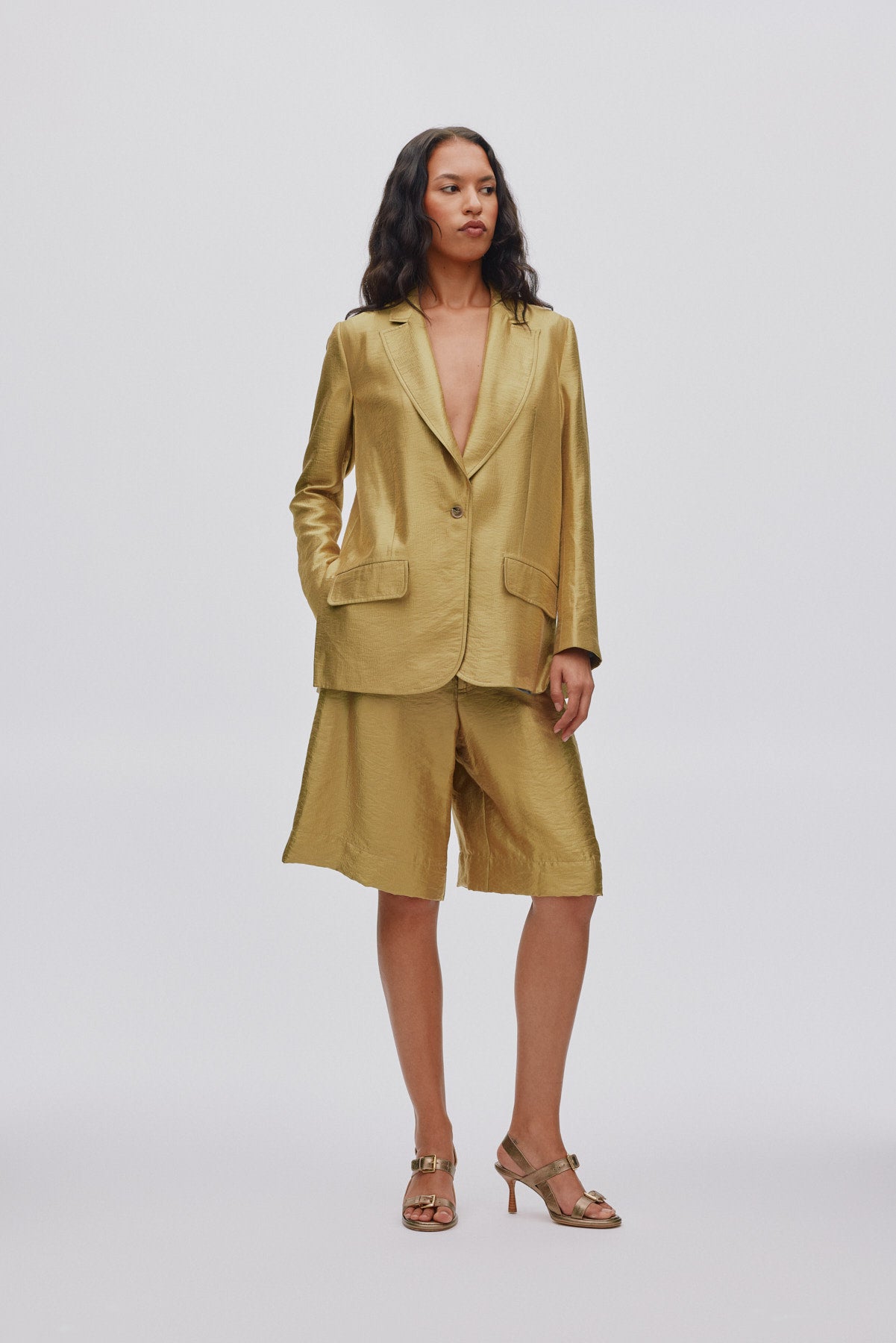 Alona - Woven gold jacket I Gold 1 - Rabens Saloner