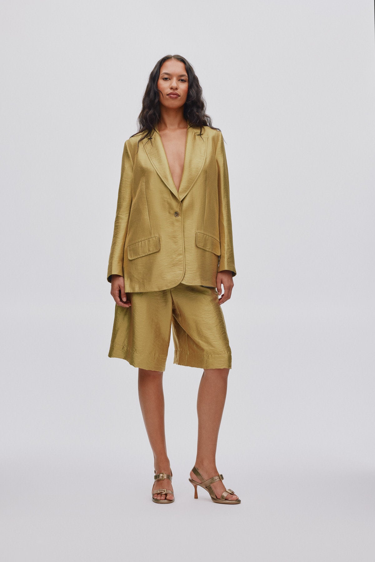 Alona - Woven gold jacket I Gold 2 - Rabens Saloner