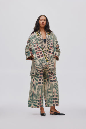 Abba - Ikat combo padded kimono I Forest pink sand & citrus combo Forest pink sand & citrus combo XS/S 1 - Rabens Saloner