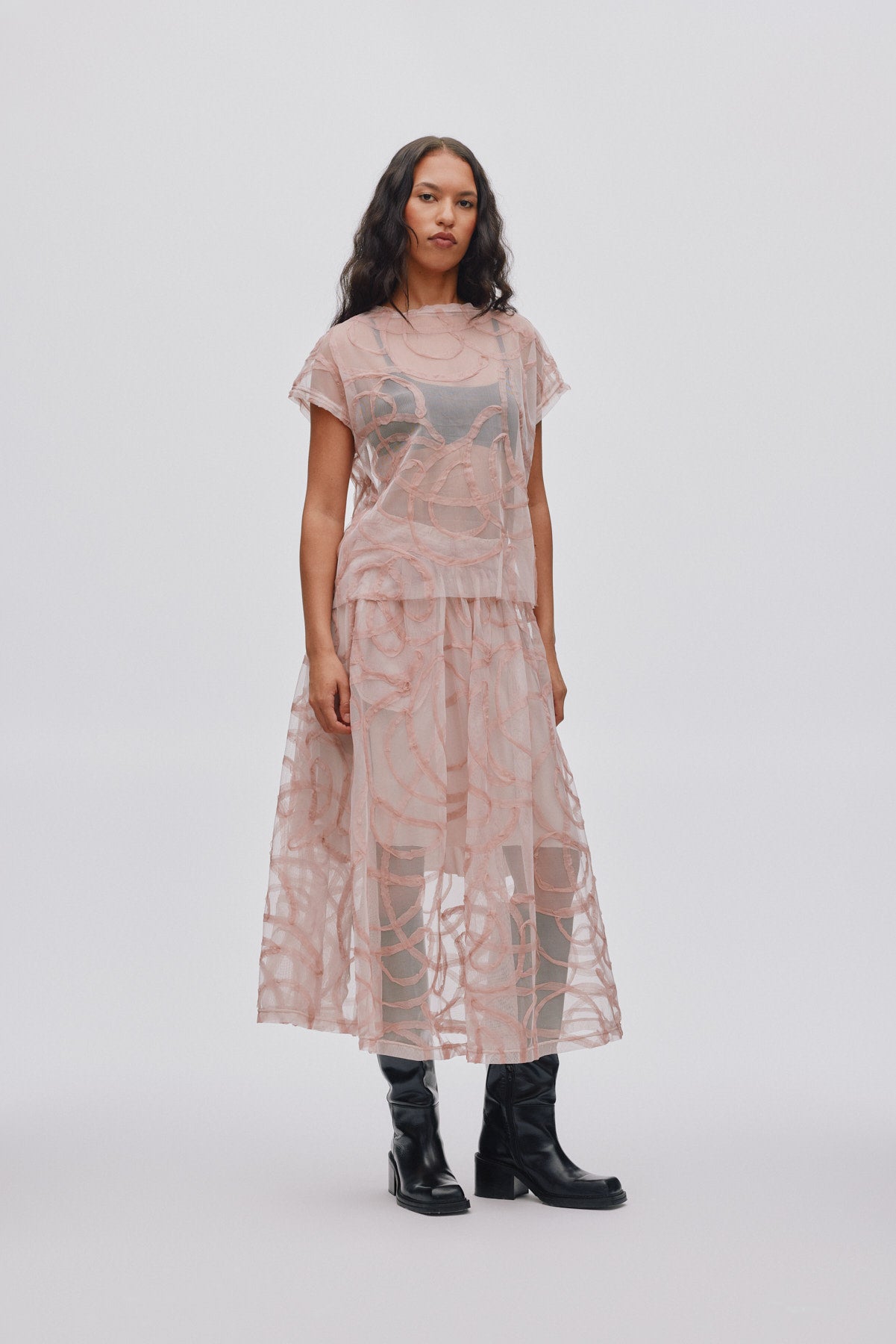 Silke - Scribble full skirt I Blush 3 - Rabens Saloner
