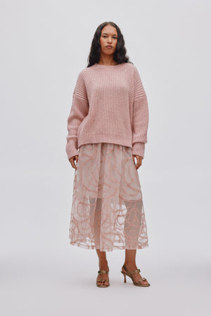 Hifa - Open knit cosy sweater I Pale pink Pale pink XS/S 1 - Rabens Saloner