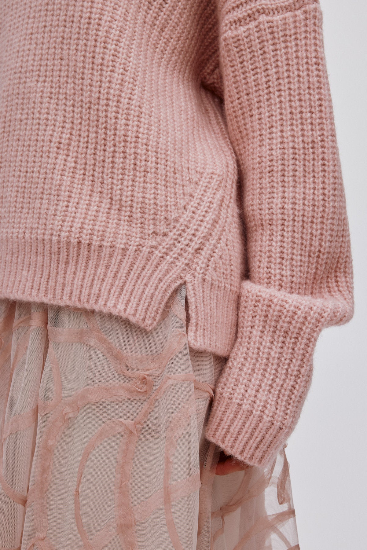 Hifa - Open knit cosy sweater I Pale pink 5 - Rabens Saloner