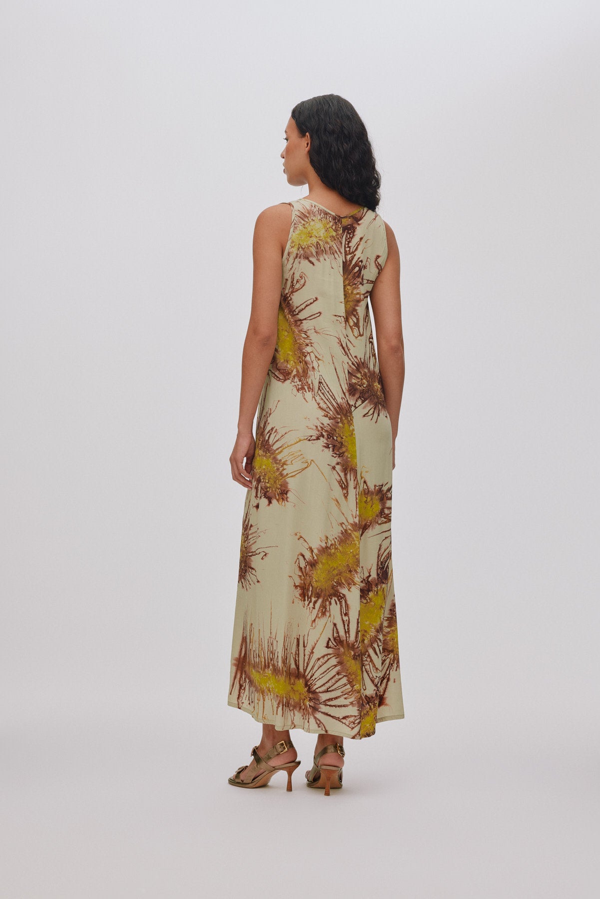 Alpa - Sea urchin long dress I Chartreuse combo 2 - Rabens Saloner