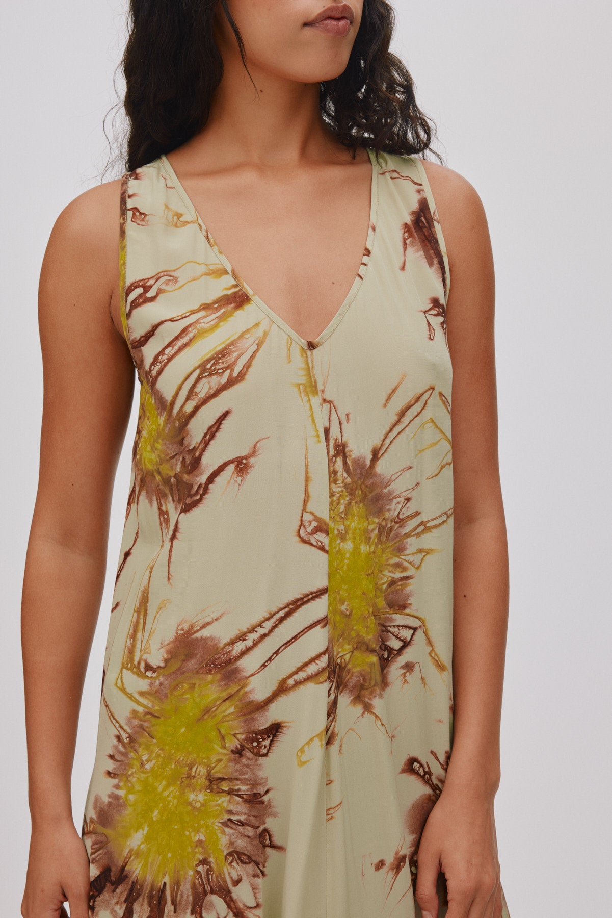 Alpa - Sea urchin long dress I Chartreuse combo 6 - Rabens Saloner