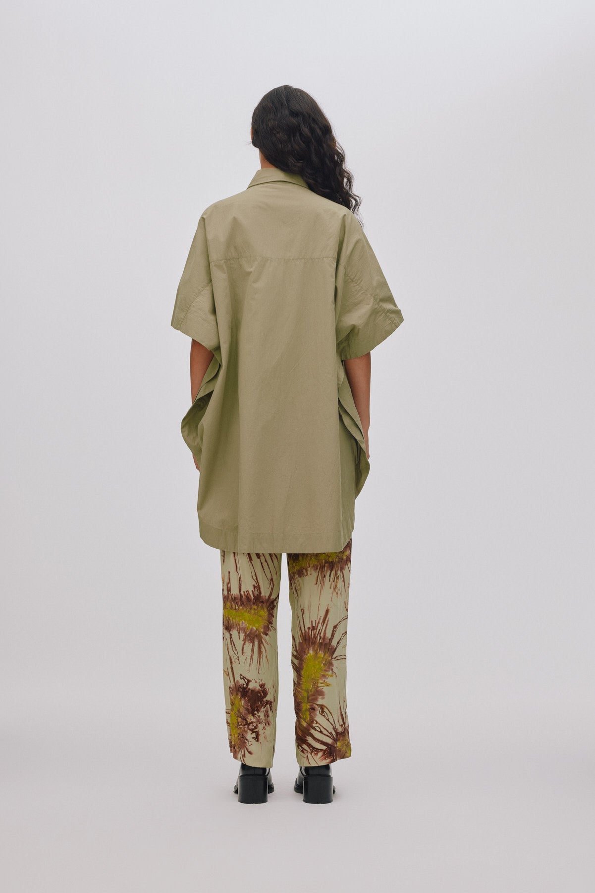 Berta - Poplin curved hem shirt dress I White 4 - Rabens Saloner