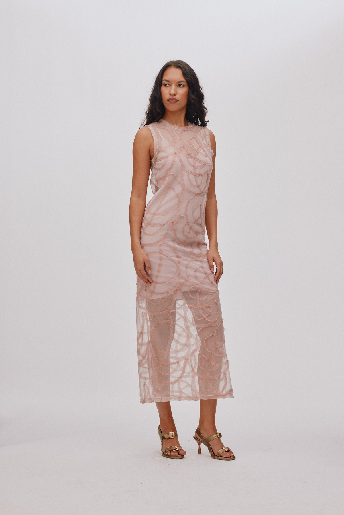 Vita - Scribble long dress I Blush 1 - Rabens Saloner
