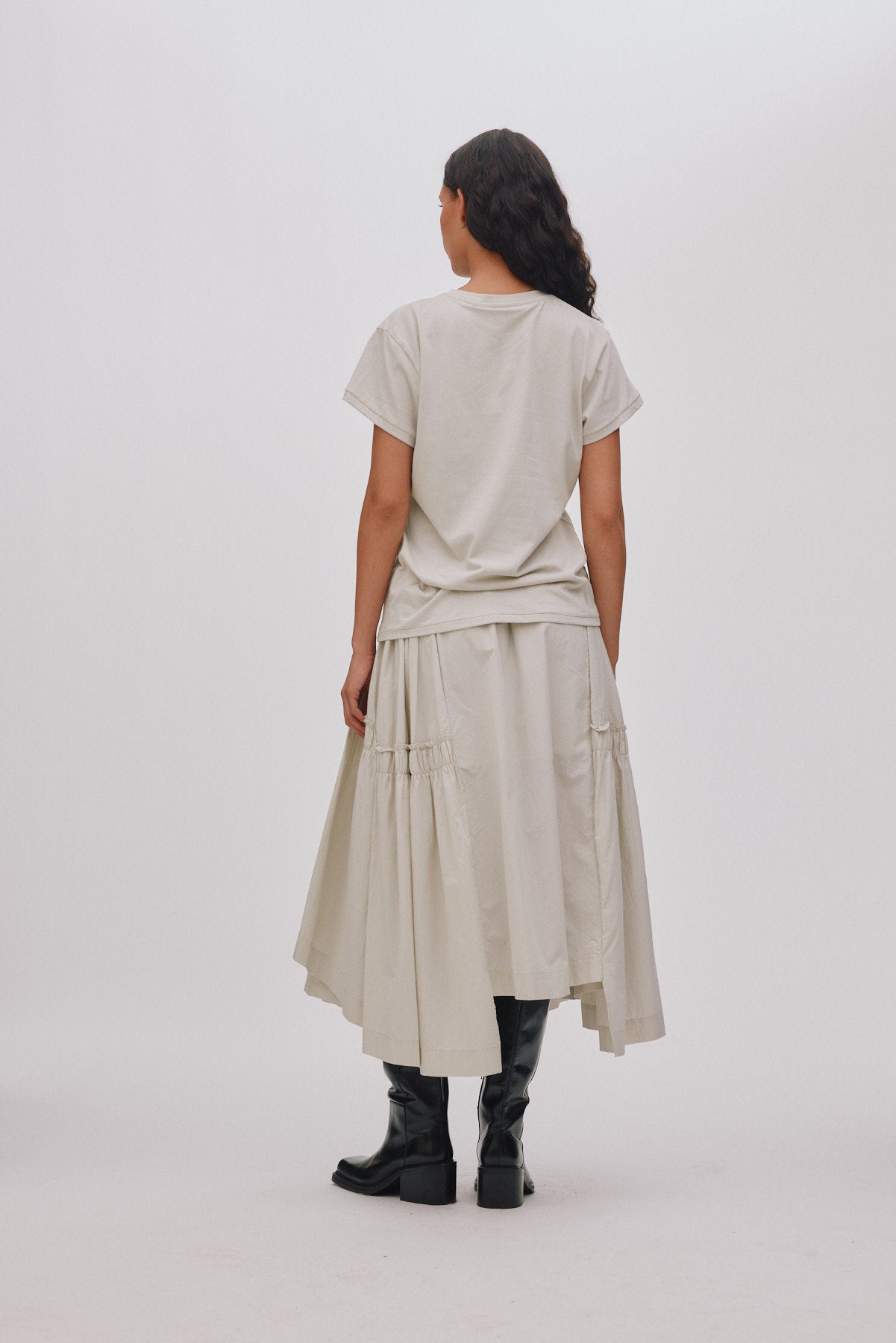 Brigida - Poplin full skirt I Faded black 4 - Rabens Saloner