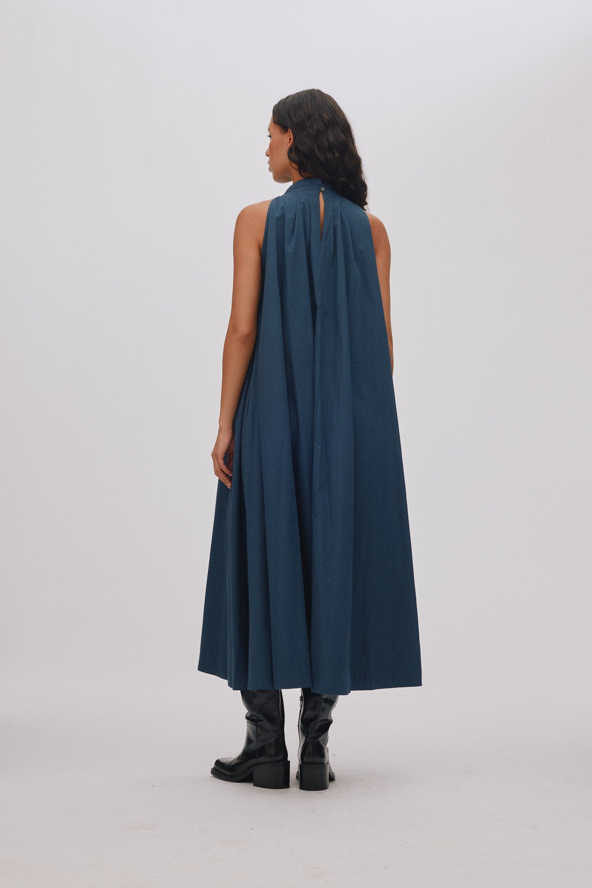 Annisa - Poplin full dress I Navy 2 - Rabens Saloner