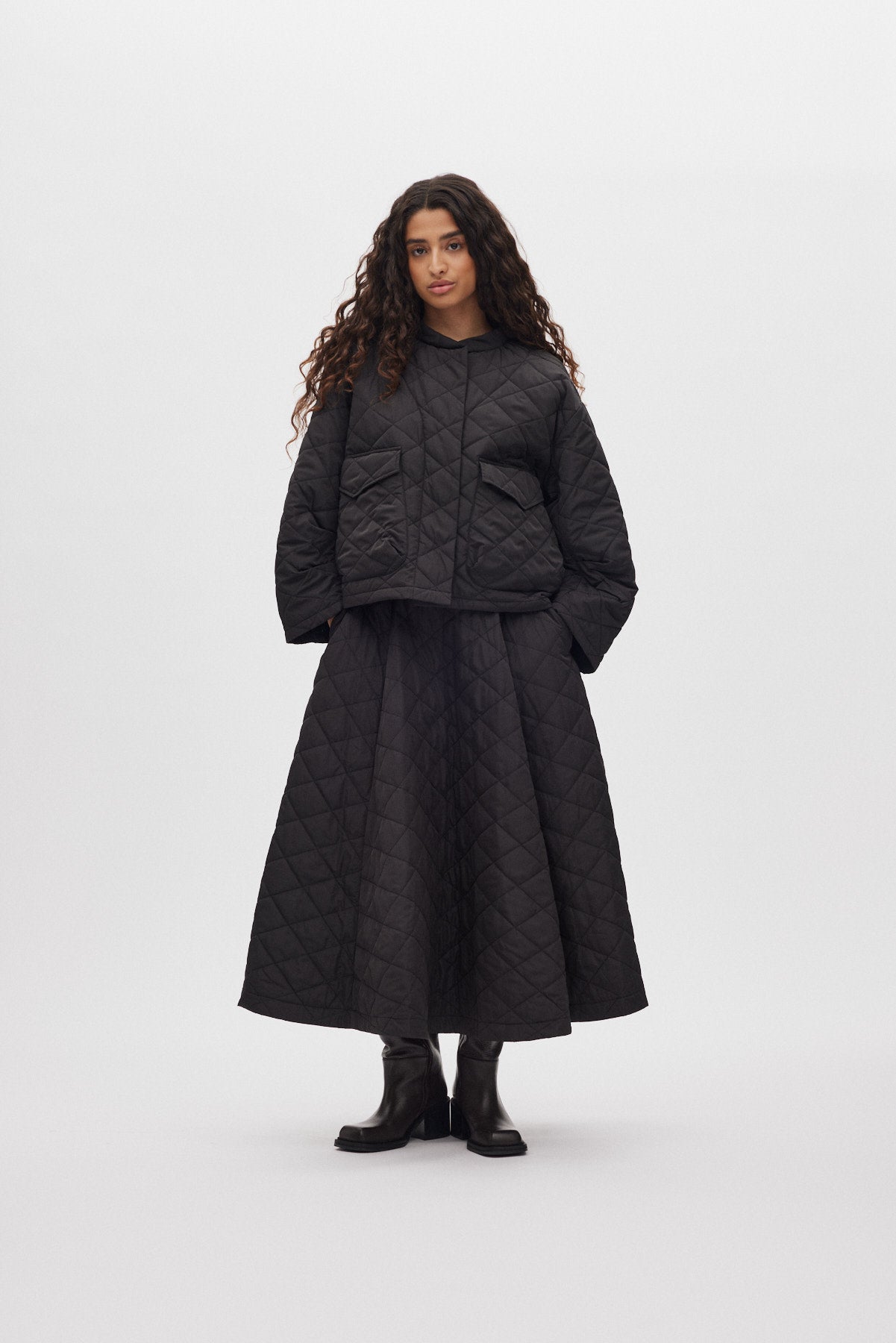 Rhea - Tech quilt jacket I Black 2 - Rabens Saloner