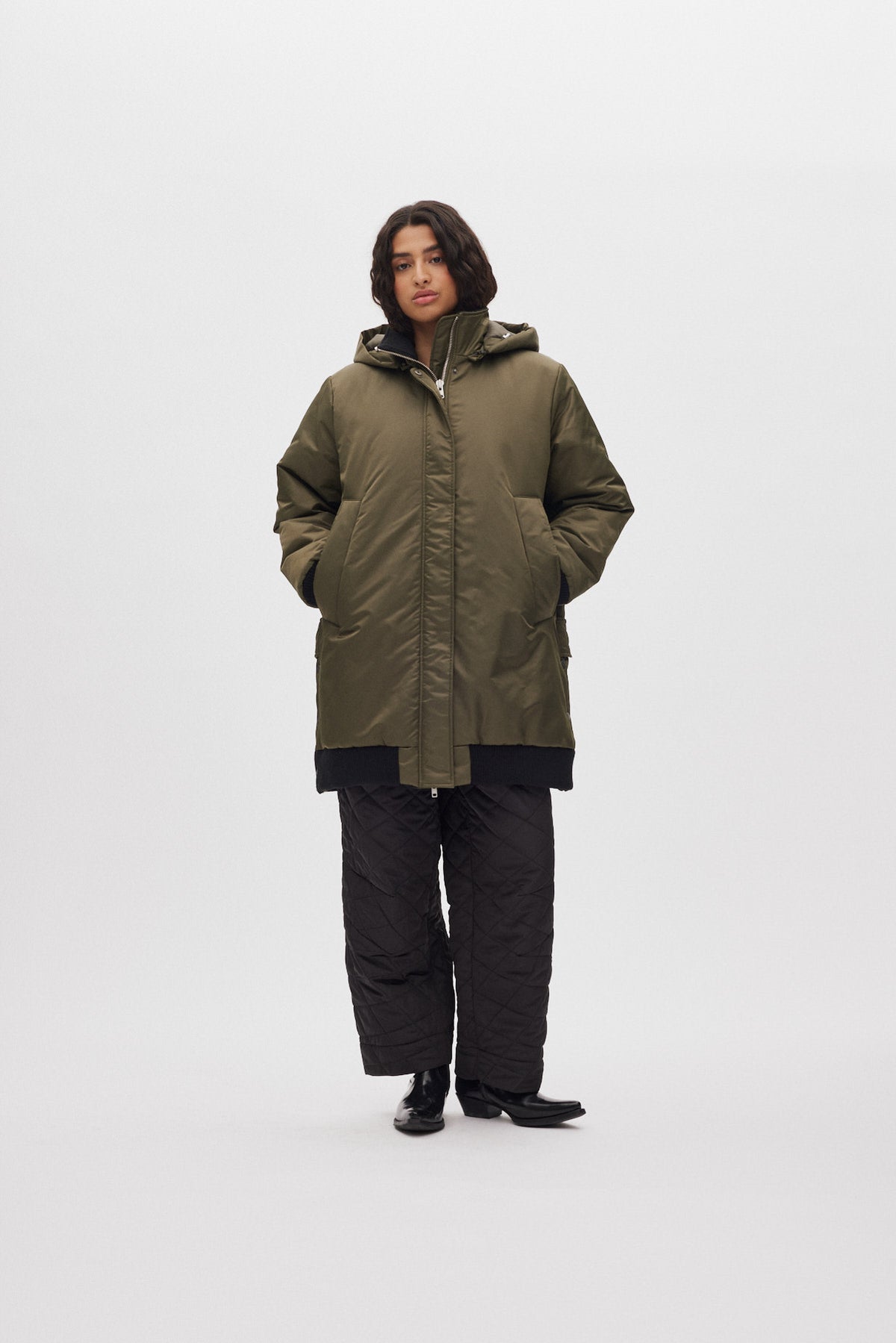 Siif - Padded tech coat I Olive night 1 - Rabens Saloner