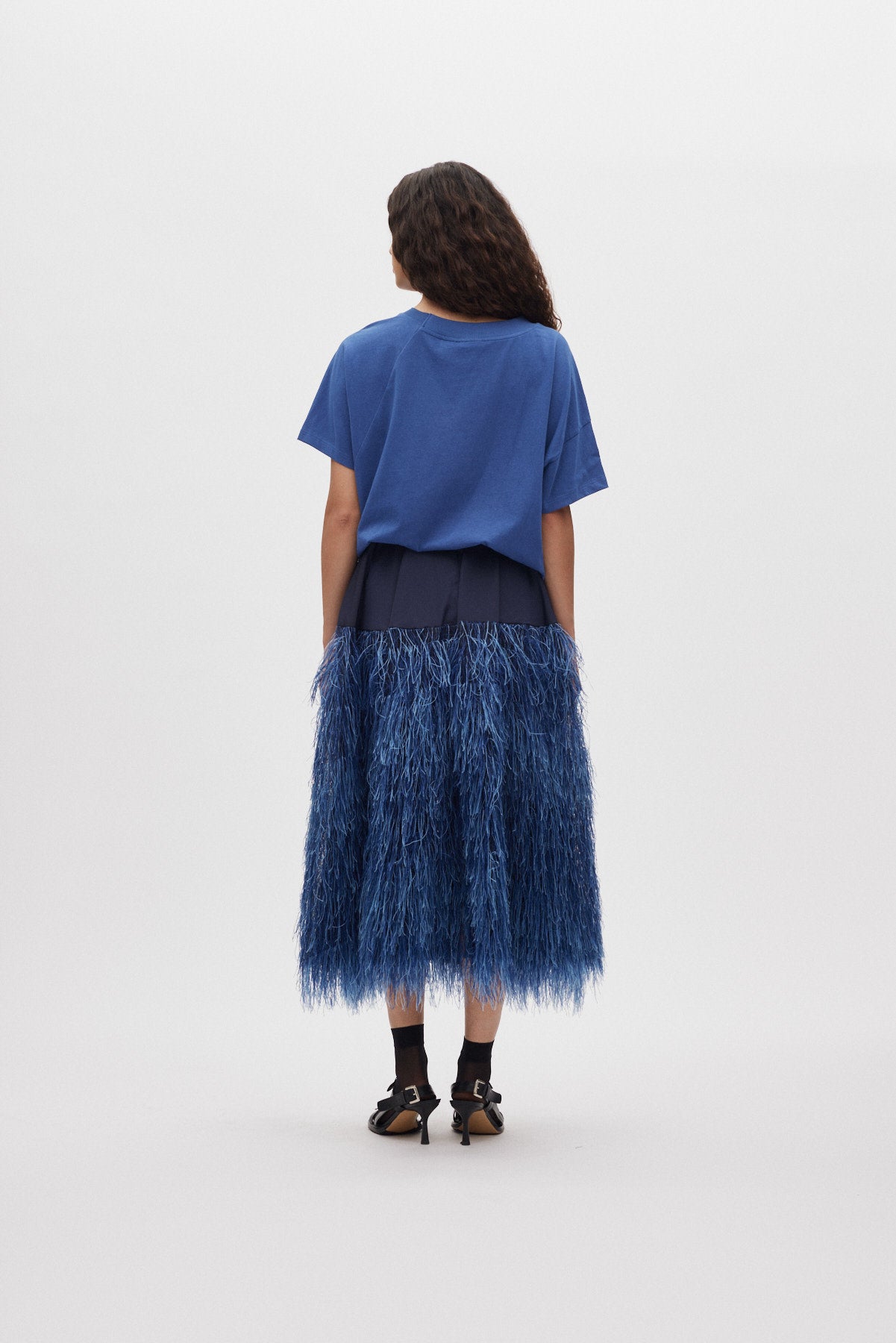 Ary - Fragile boxy t-shirt I Blue 3 - Rabens Saloner