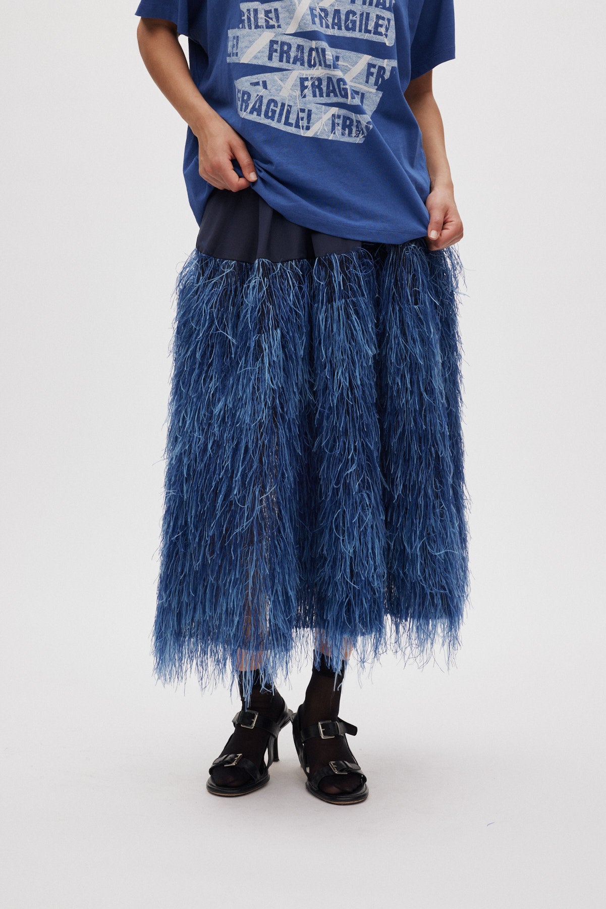 Magna - Plume combo full skirt I PRE-ORDER I Navy 2 - Rabens Saloner