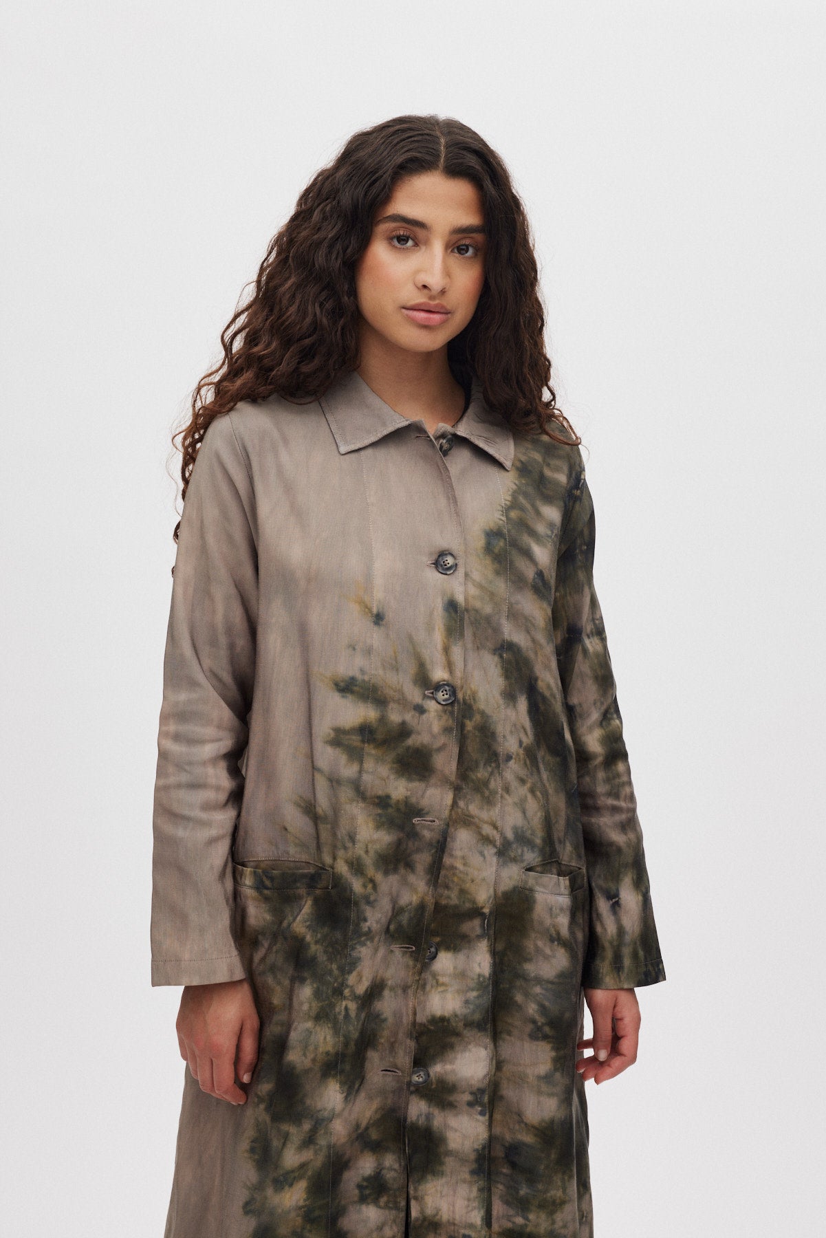 Celine - Lava long coat I Grey green combo 2 - Rabens Saloner