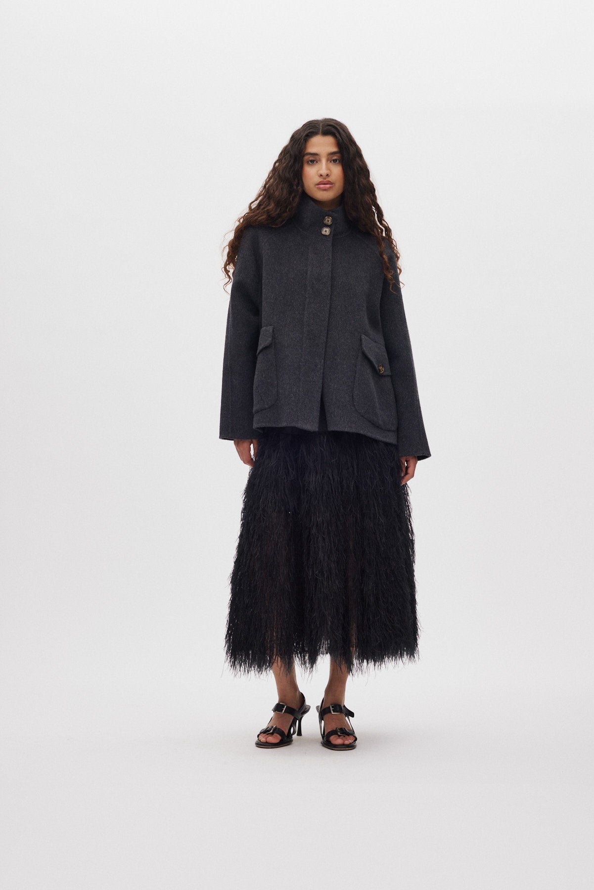 Magna - Plume combo full skirt I PRE-ORDER I Black 9 - Rabens Saloner