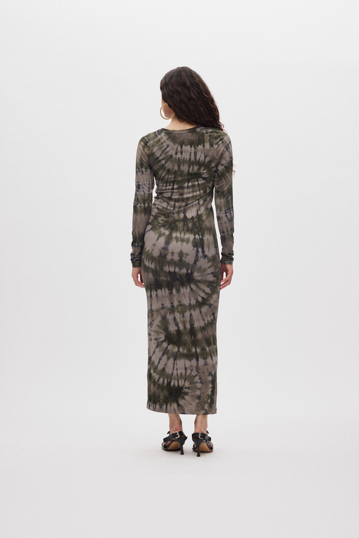 Simi - Lava long jersey dress I Grey green combo 3 - Rabens Saloner
