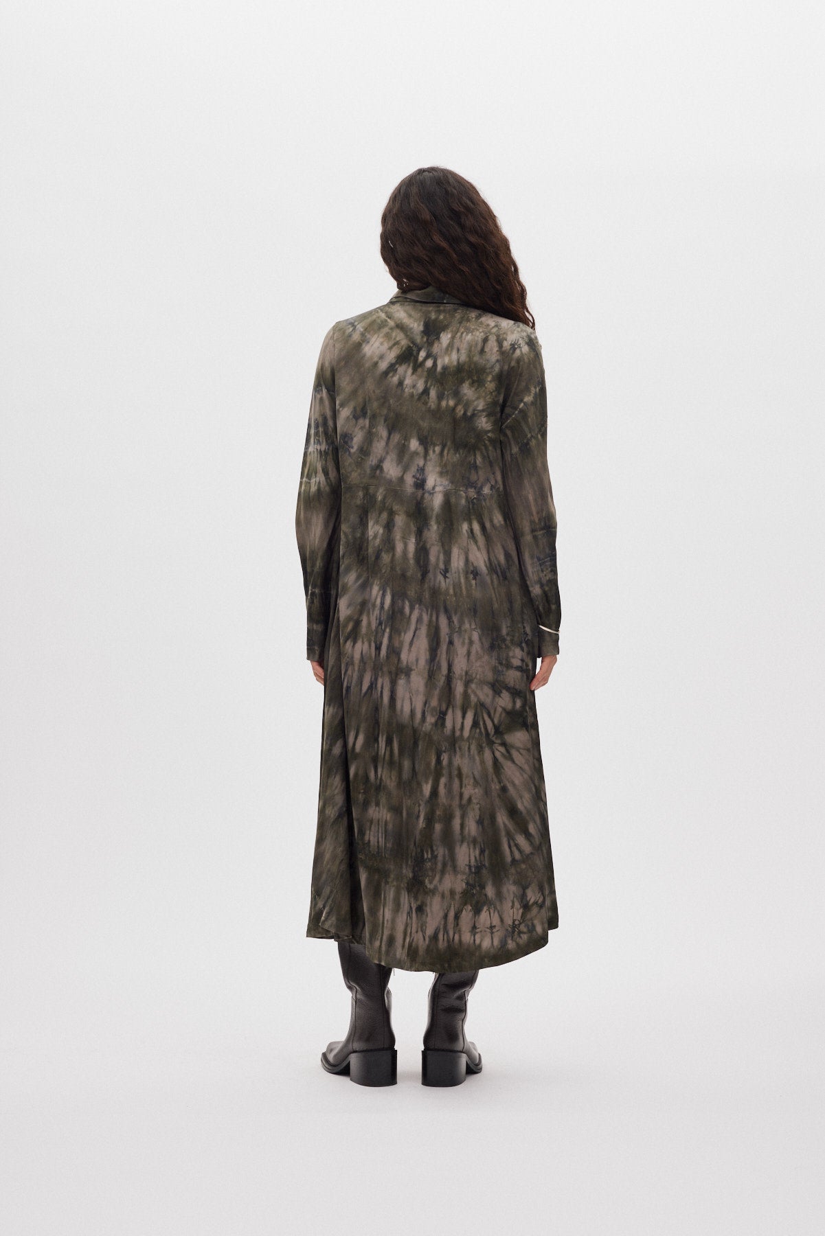 Vija - Lava button dress I Grey green combo 3 - Rabens Saloner