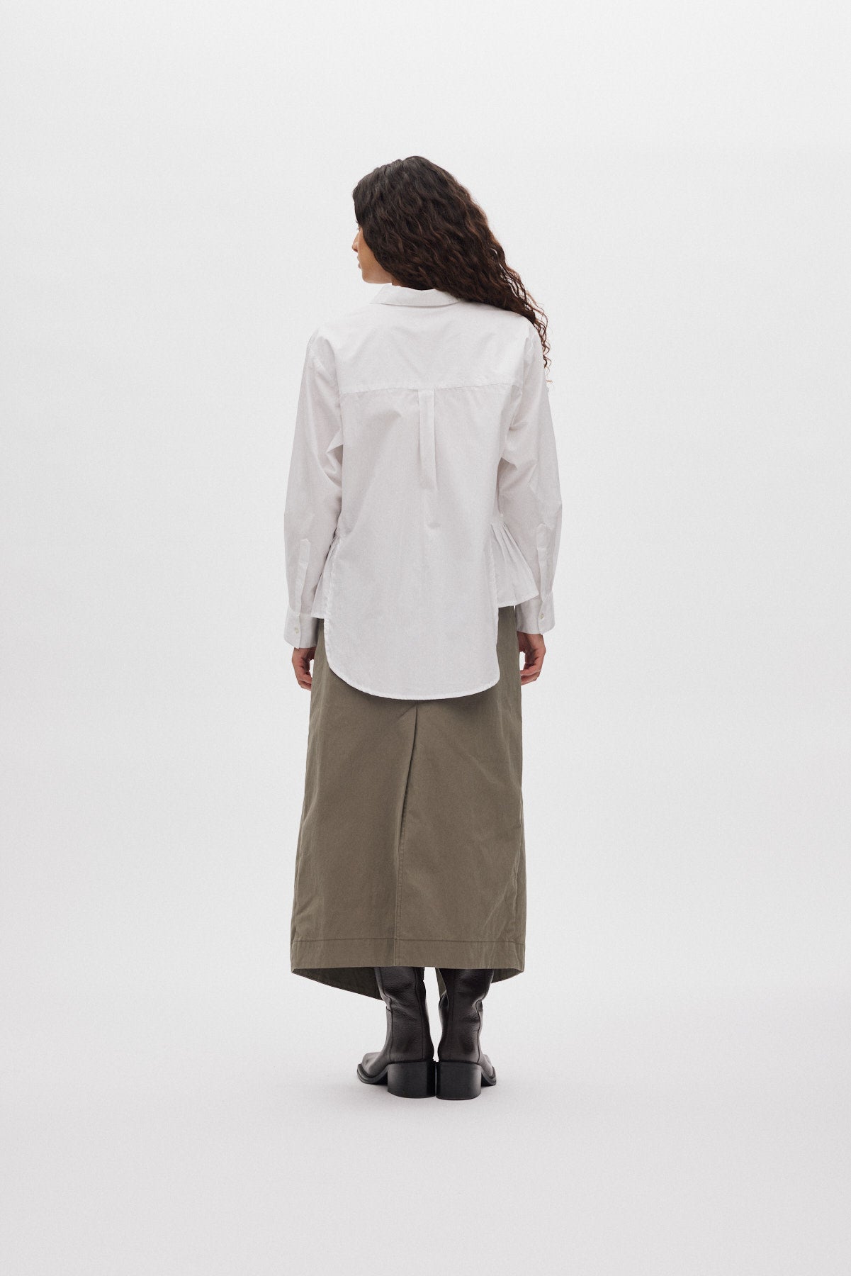 Djana - Poplin side gather shirt I White 3 - Rabens Saloner