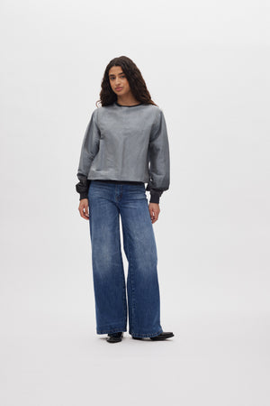 Ommi - Horizon sweat top I Grey/black Grey/black XS 1 - Rabens Saloner