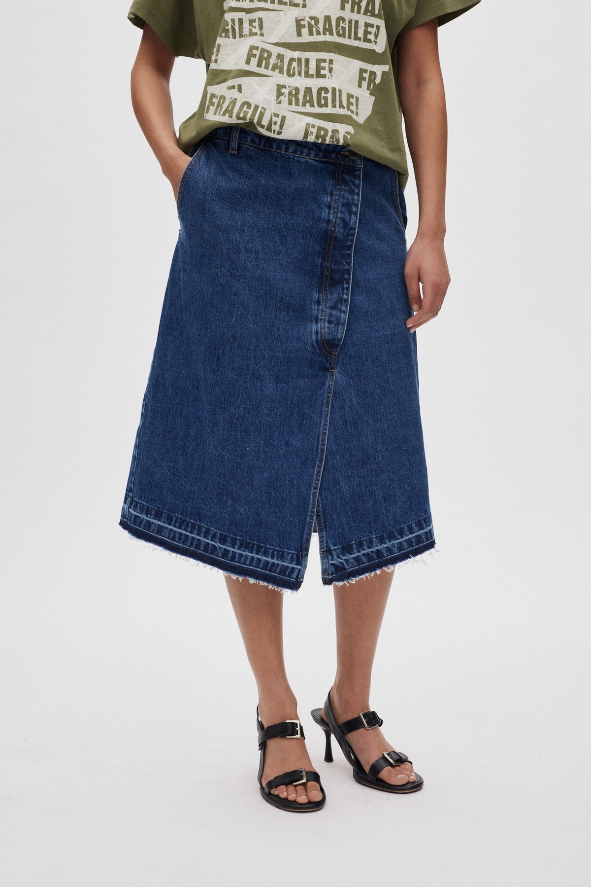 Nicka - Denim skirt I Dark indigo 2 - Rabens Saloner