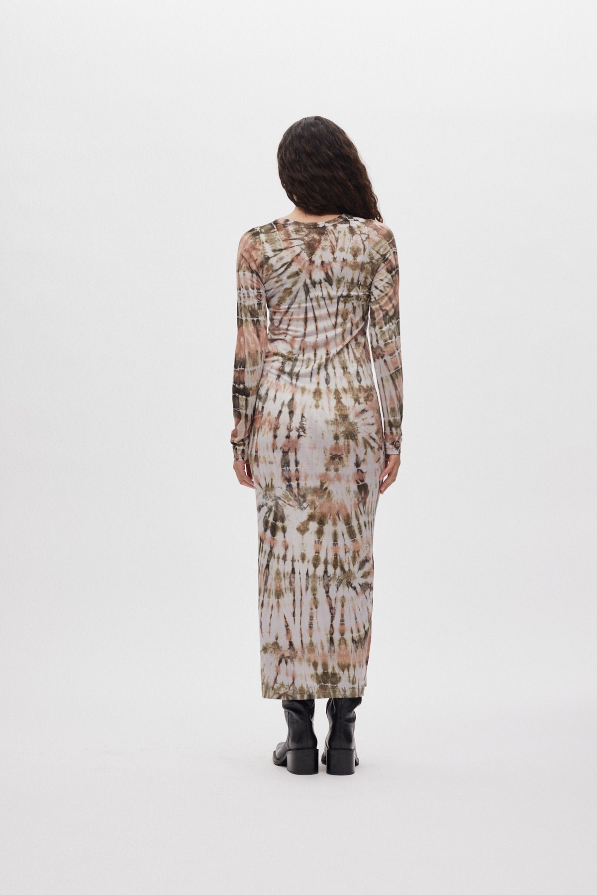Simi - Lava long jersey dress I Rust combo 3 - Rabens Saloner
