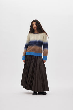 Jasmin - Faded knit boxy sweater I Blue combo Blue combo XS 1 - Rabens Saloner