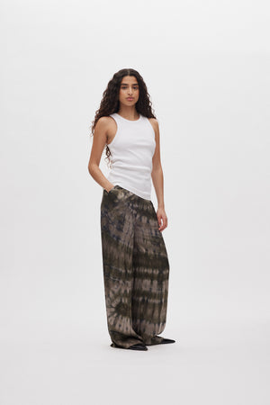 Briana - Lava pleat wide pants I Grey green combo Grey green combo XS 1 - Rabens Saloner