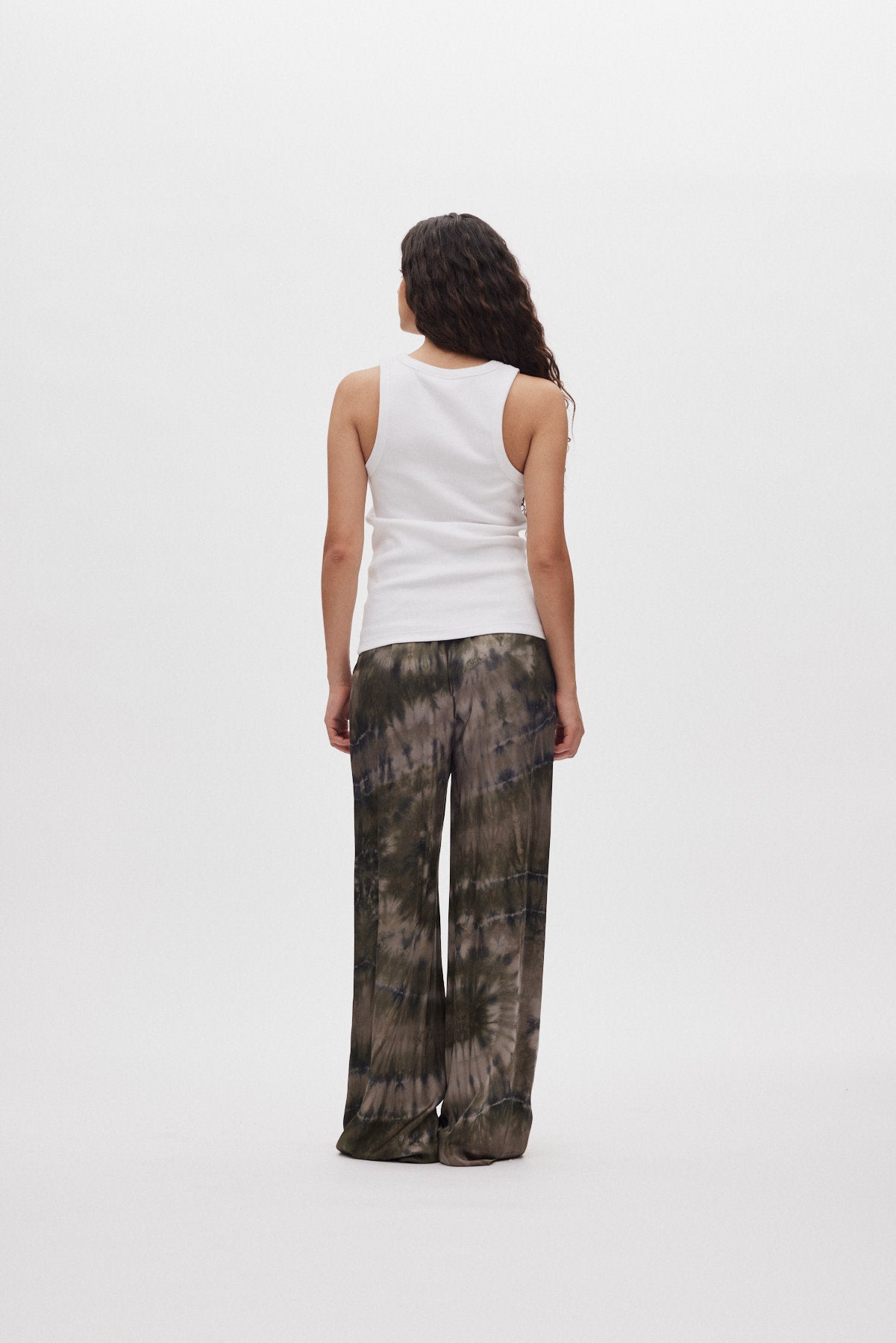 Briana - Lava pleat wide pants I Grey green combo 3 - Rabens Saloner