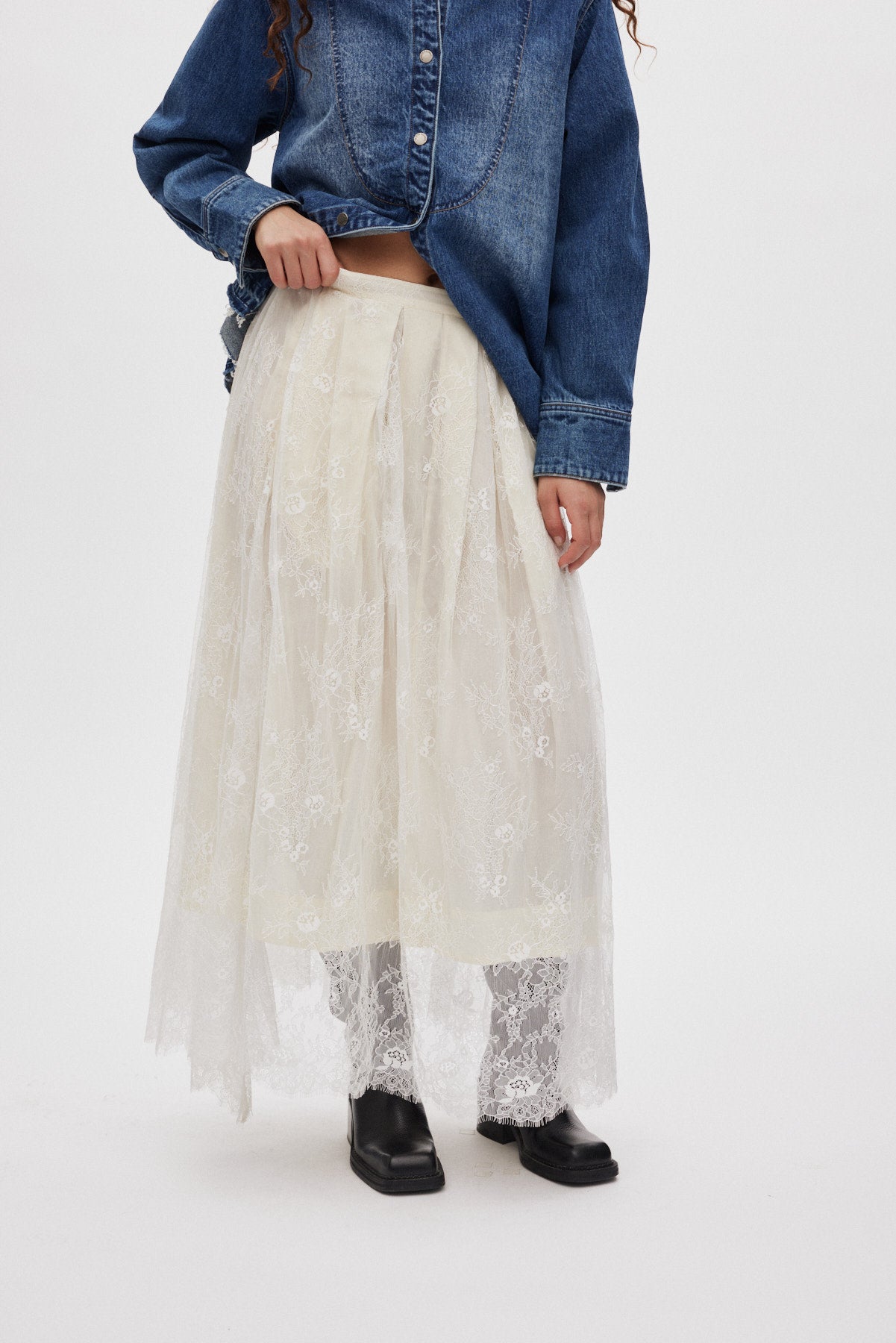 Monette - Laced multi layer skirt I Off white 2 - Rabens Saloner