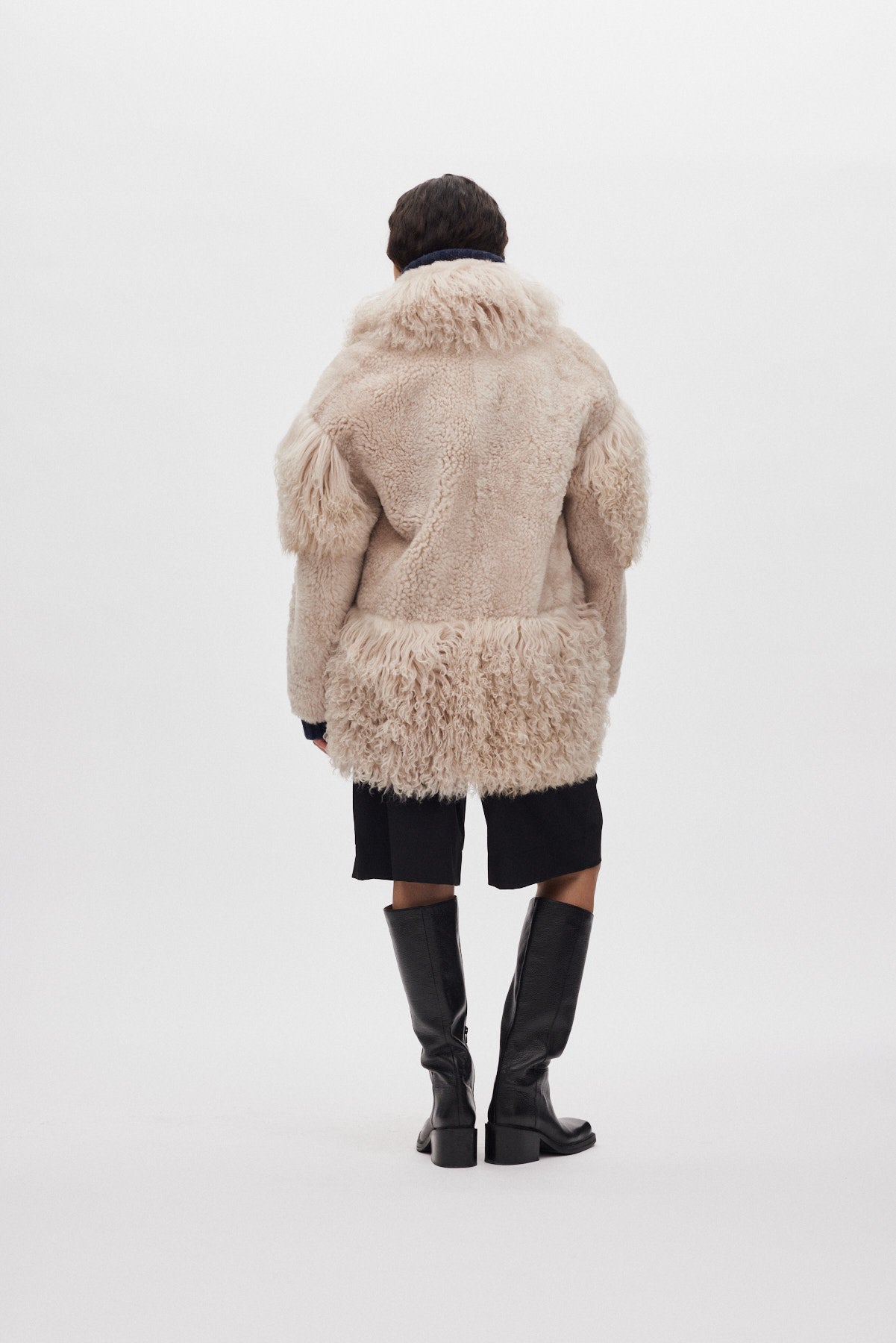 Stacia - Duo shearling jacket I Chalk 3 - Rabens Saloner