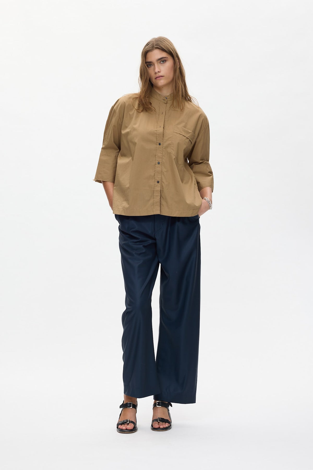 Seval - Poplin boxy shirt I Havanna brown Havanna brown XS 1 - Rabens Saloner