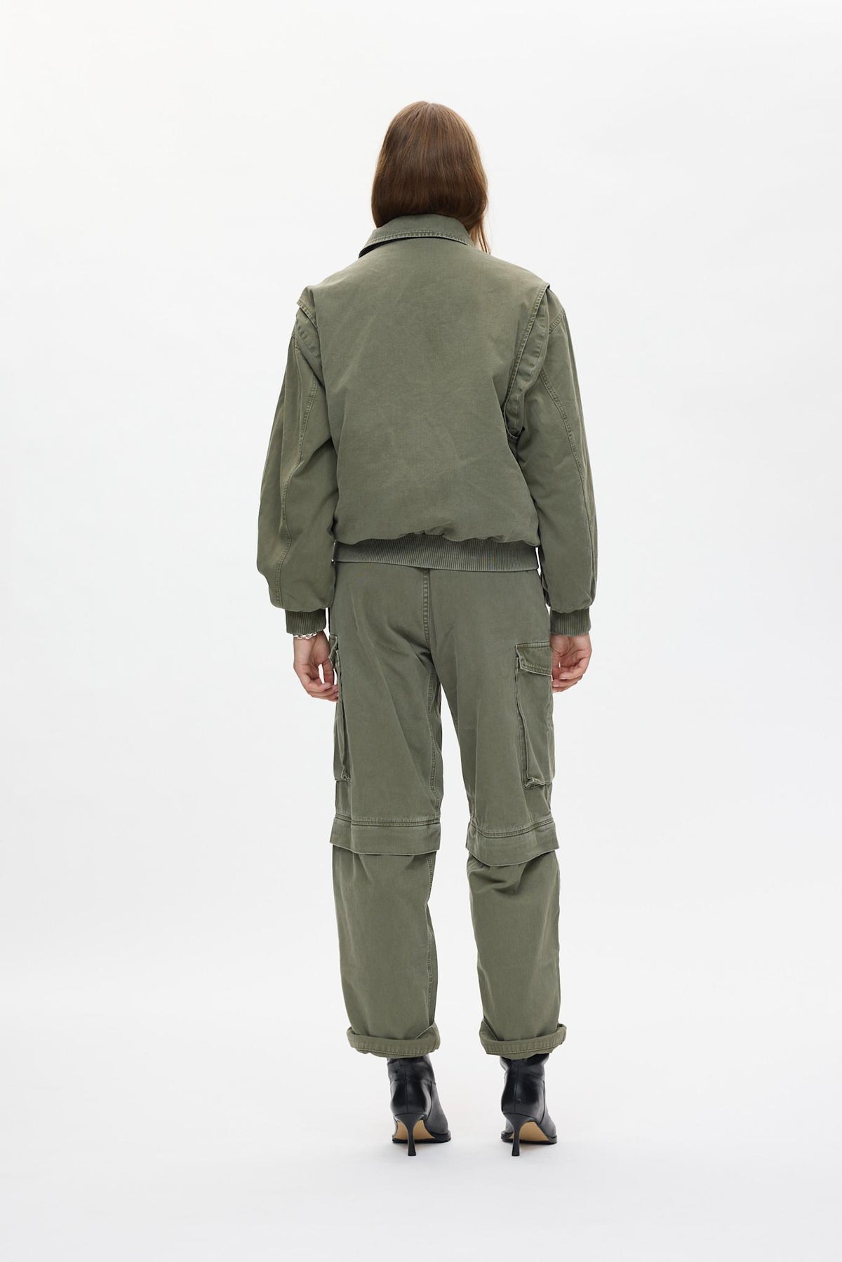 Ezmira - Canvas padded bomber I Washed sage 3 - Rabens Saloner