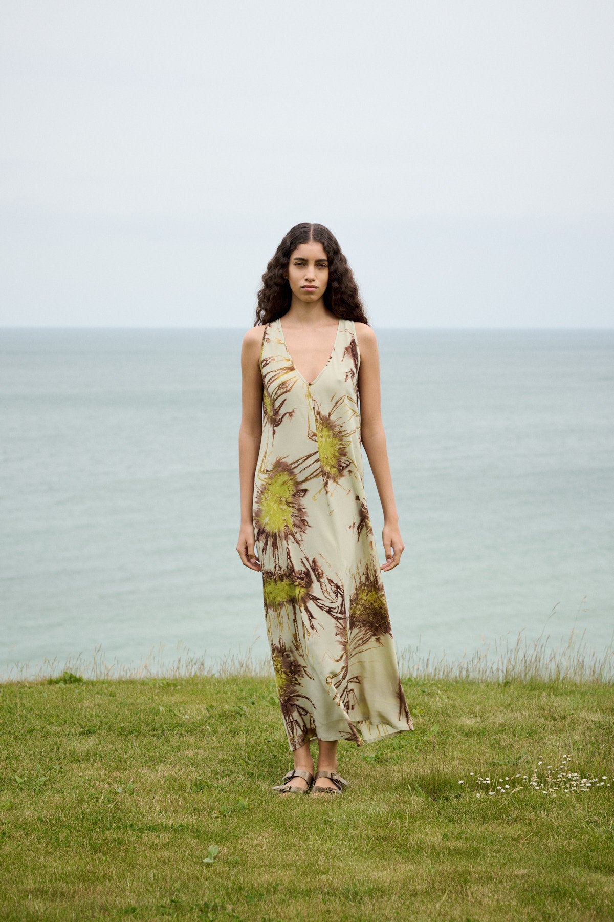 Alpa - Sea urchin long dress I Chartreuse combo 6 - Rabens Saloner