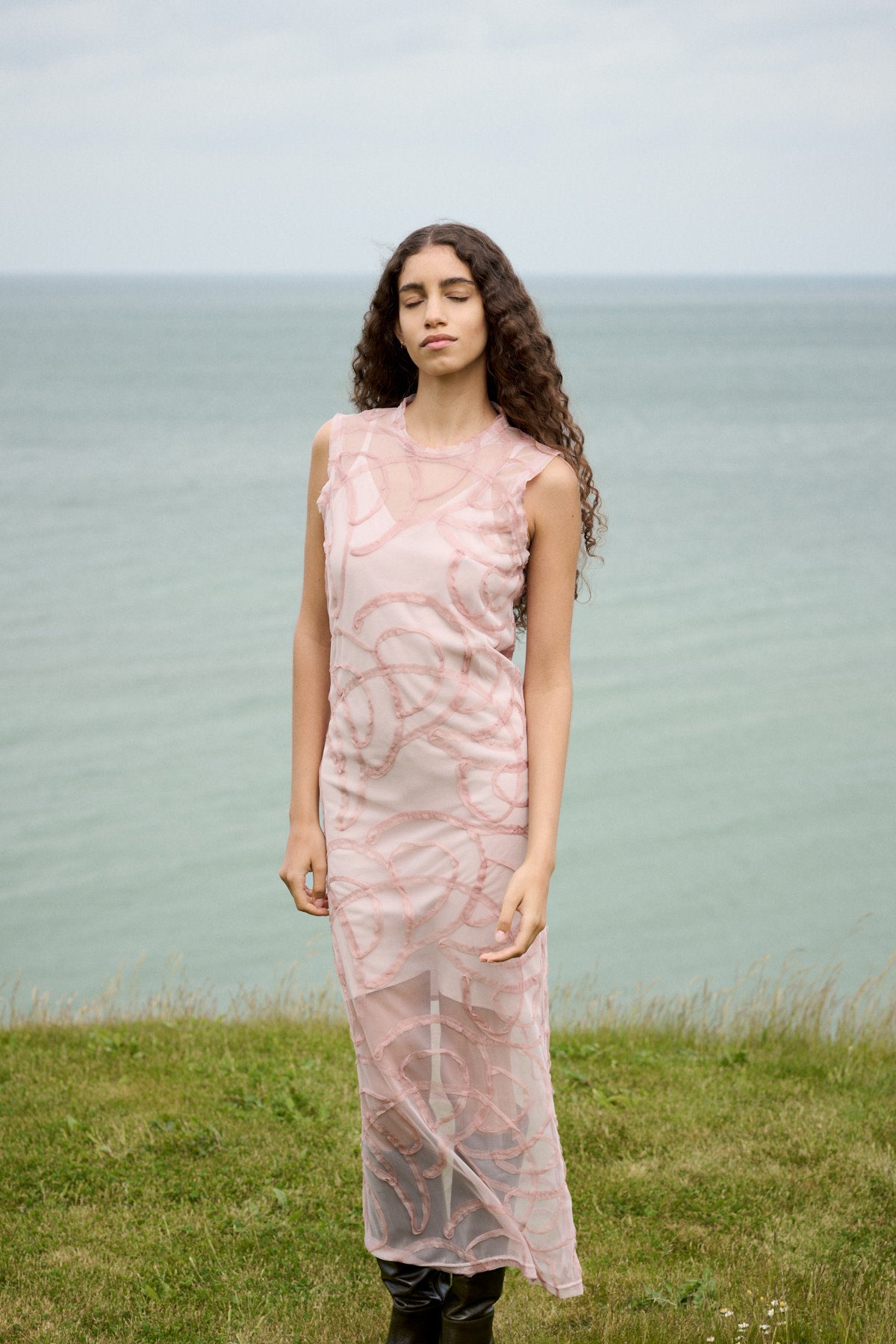 Vita - Scribble long dress I Blush 11 - Rabens Saloner