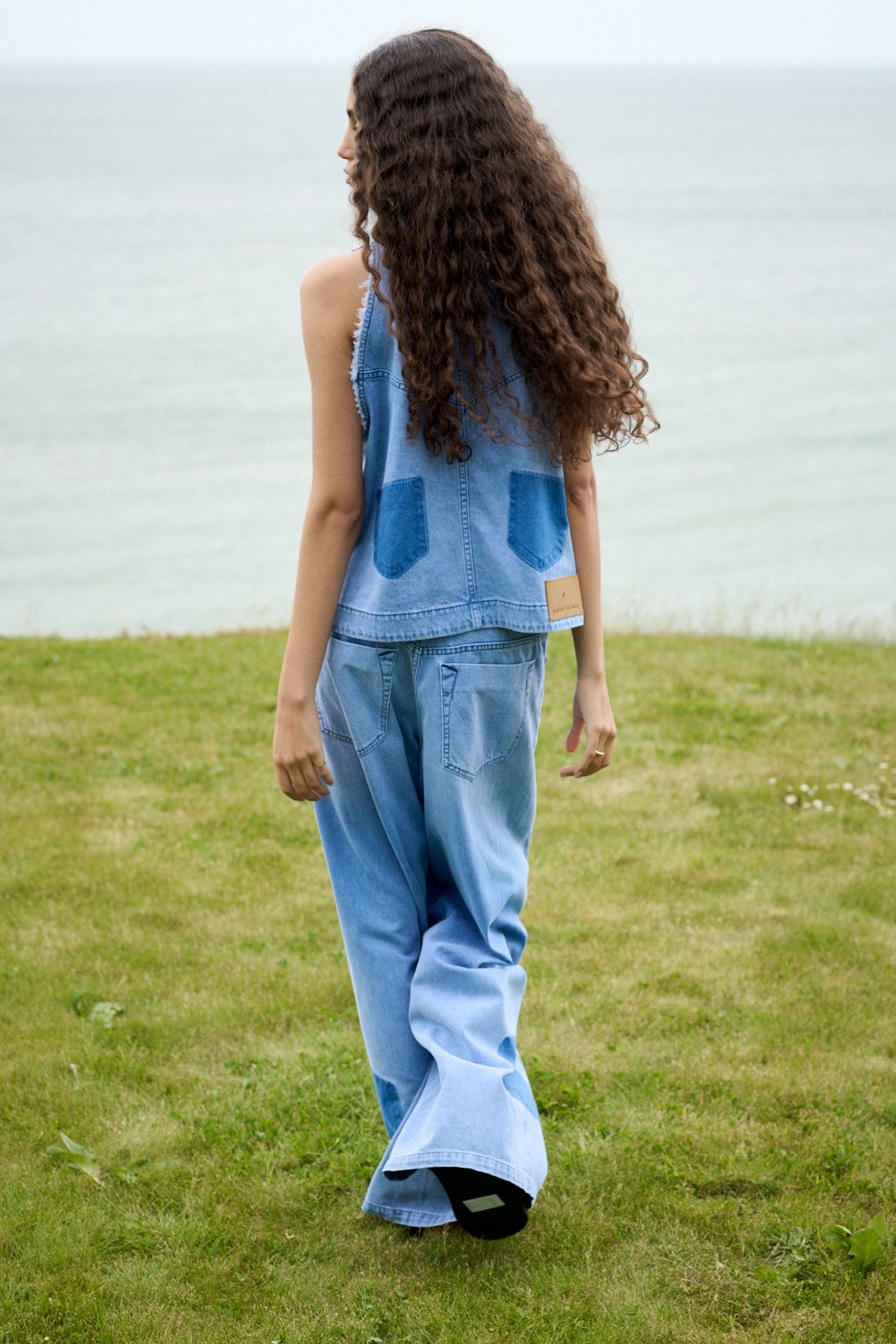 Lane - Light denim wide leg pants I Light washed denim 14 - Rabens Saloner