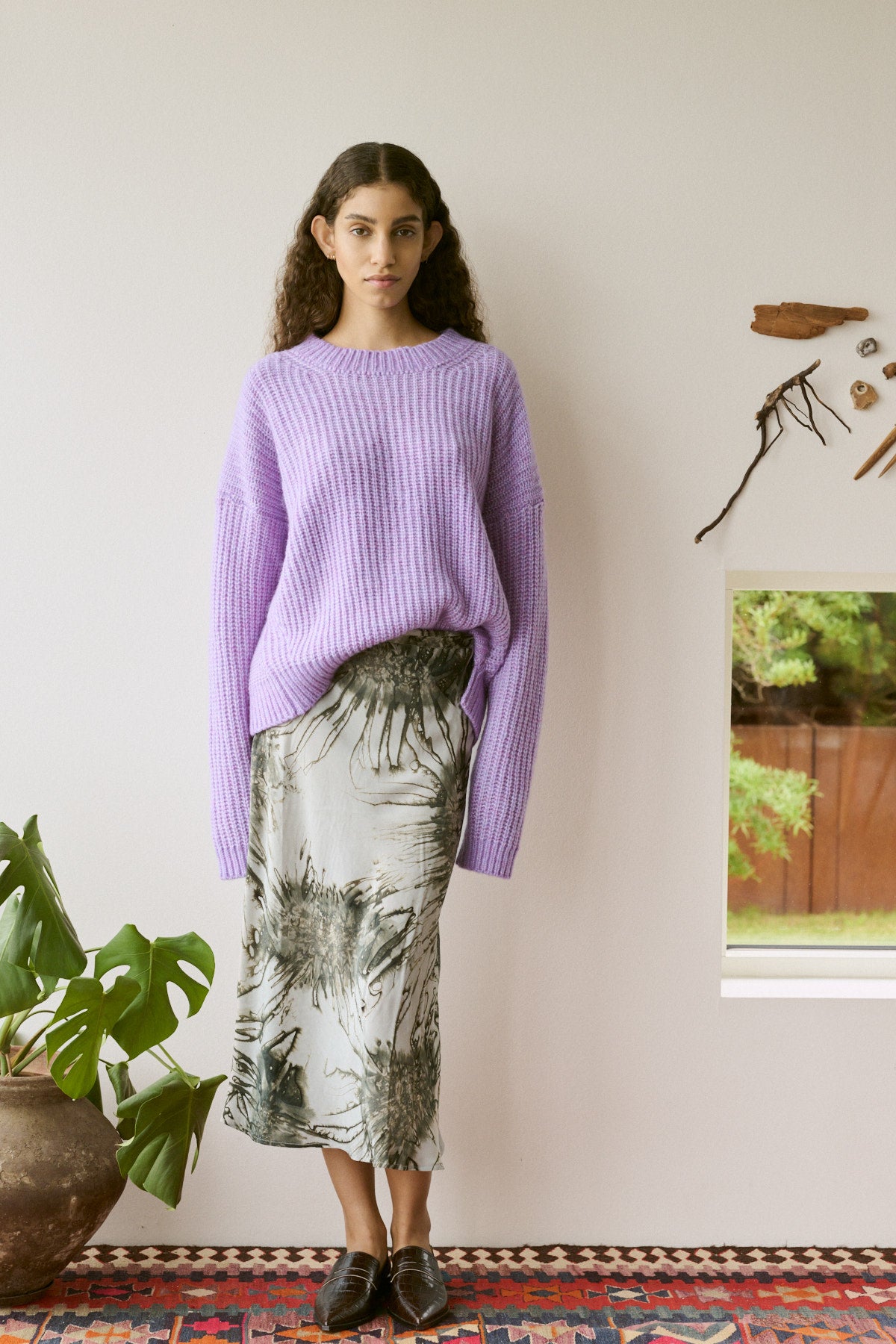 Elmi - Sea urchin crop bias skirt I Grey combo 4 - Rabens Saloner