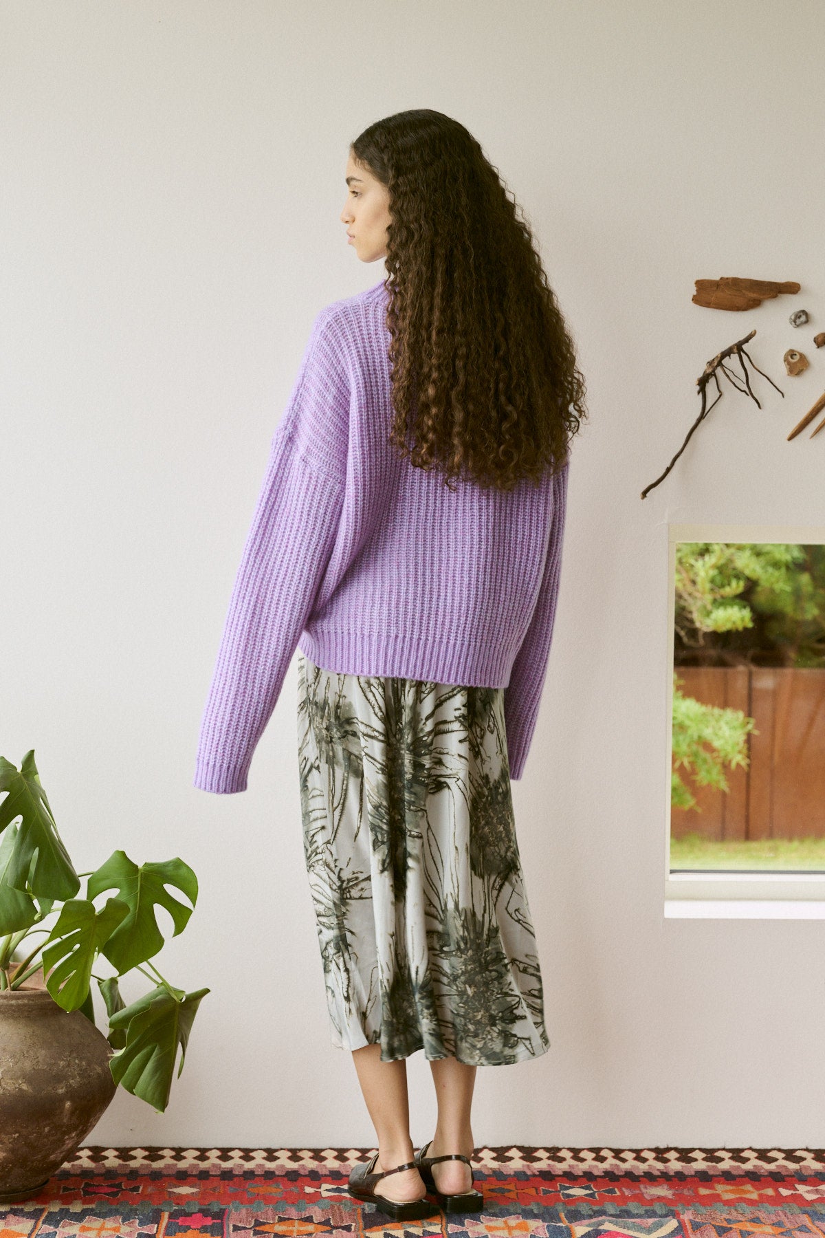 Hifa - Open knit cosy sweater I Lavender 2 - Rabens Saloner