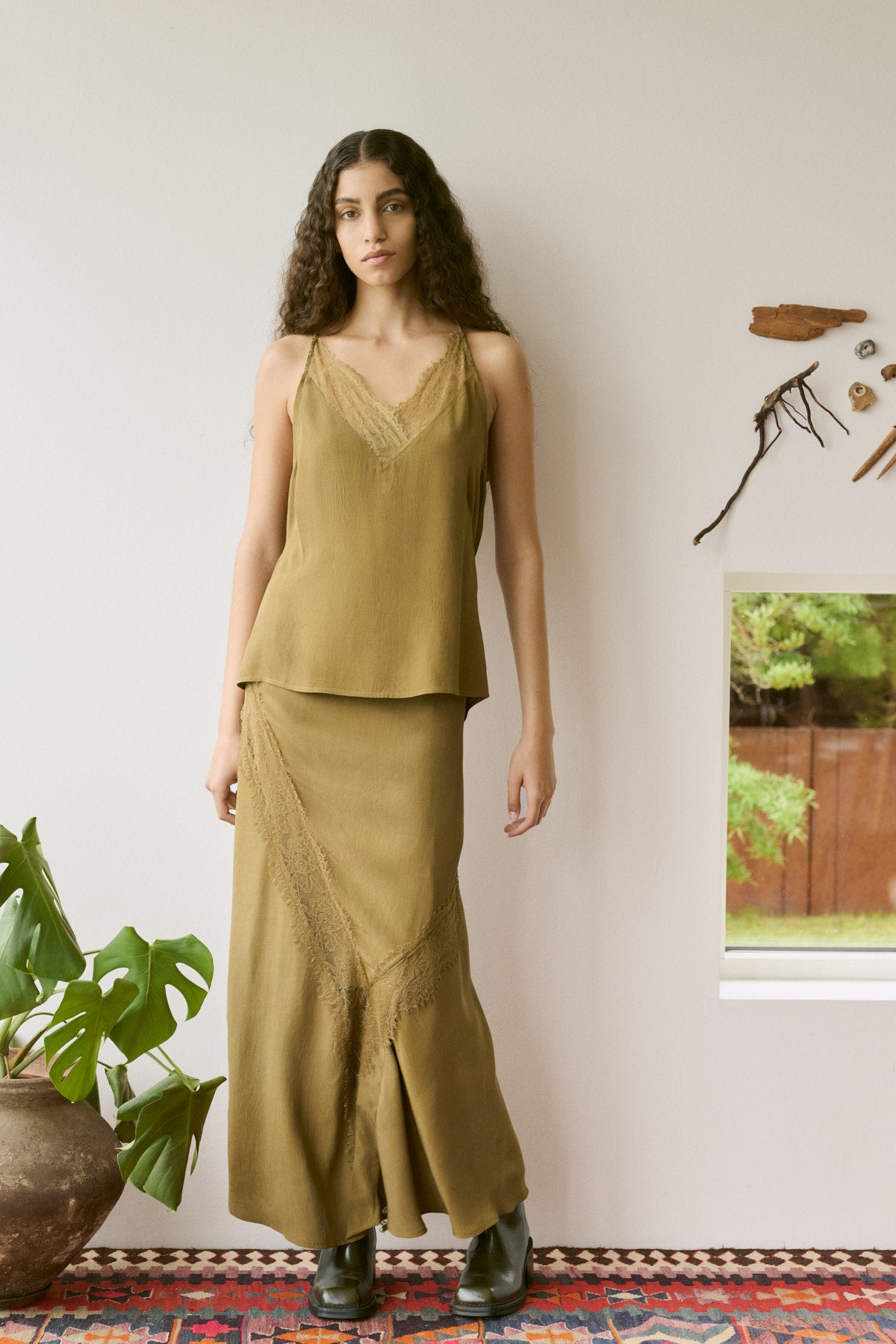 Leia - Sheer lace skirt I Hazelnut 6 - Rabens Saloner
