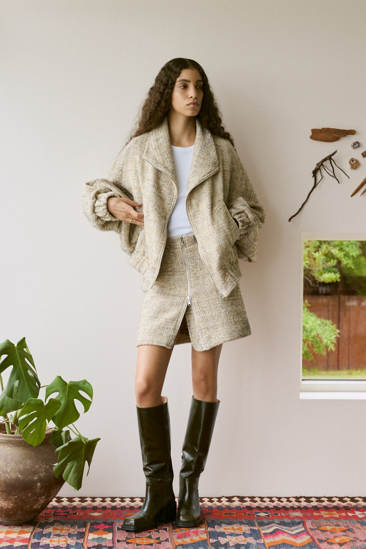 Hareem - Boucle check jacket I Powder check 5 - Rabens Saloner