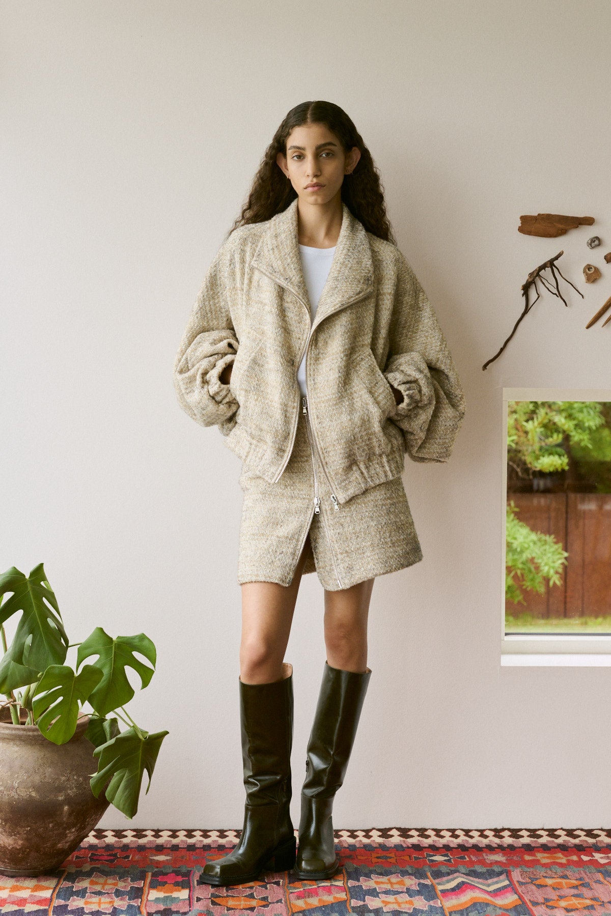 Hareem - Boucle check jacket I Powder check 6 - Rabens Saloner